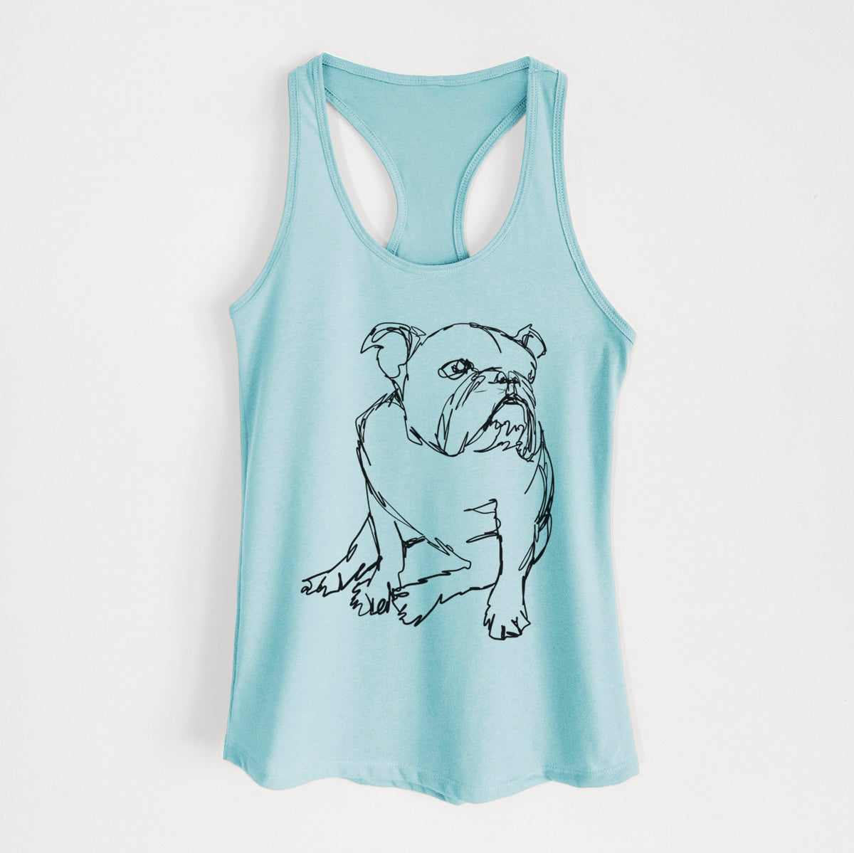 Doodled English Bulldog - Women&#39;s Racerback Tanktop