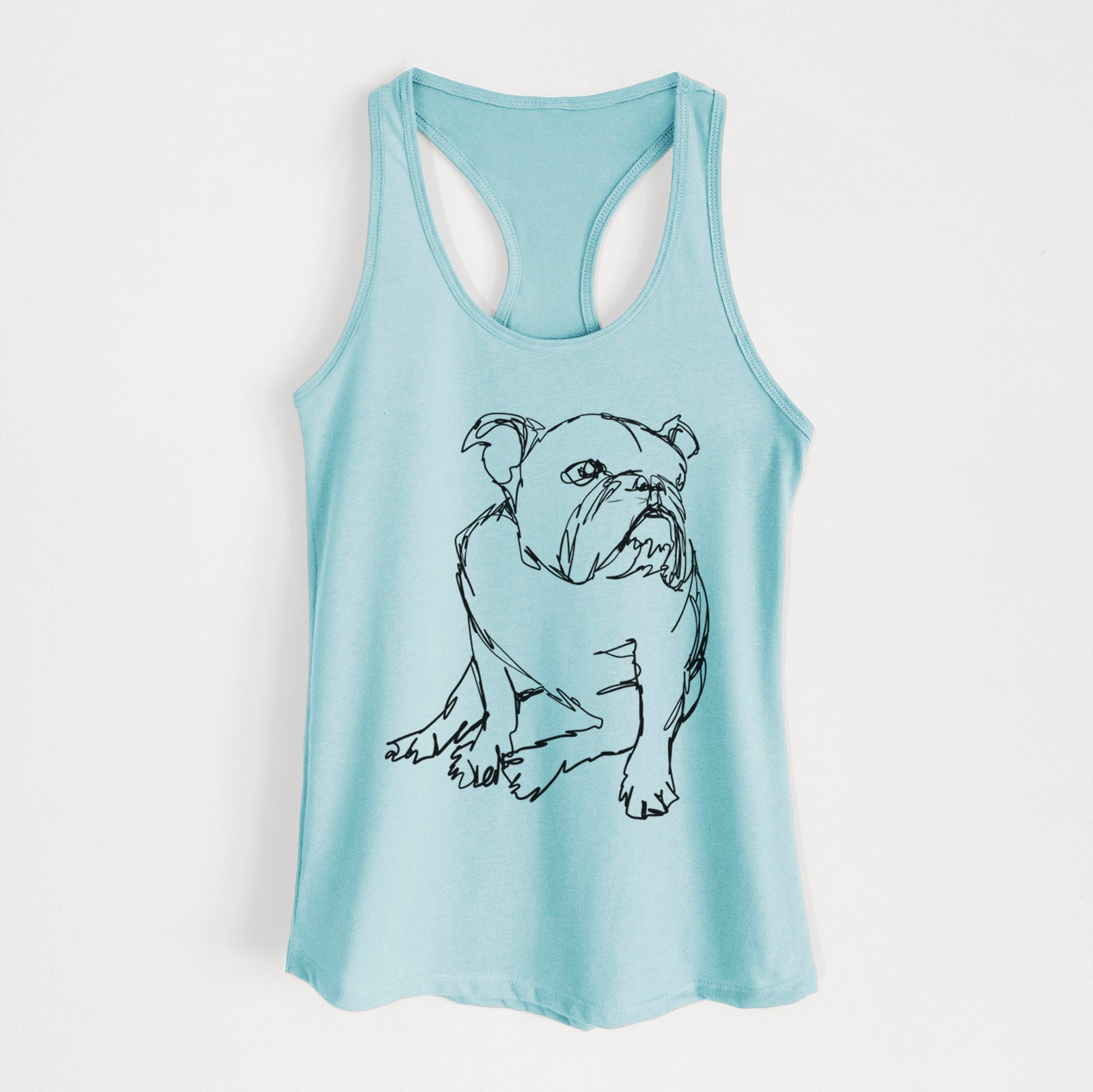 Doodled English Bulldog - Women's Racerback Tanktop