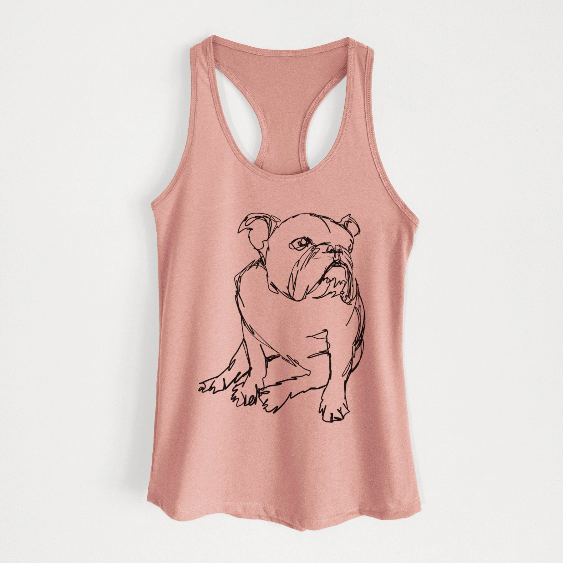 Doodled English Bulldog - Women's Racerback Tanktop