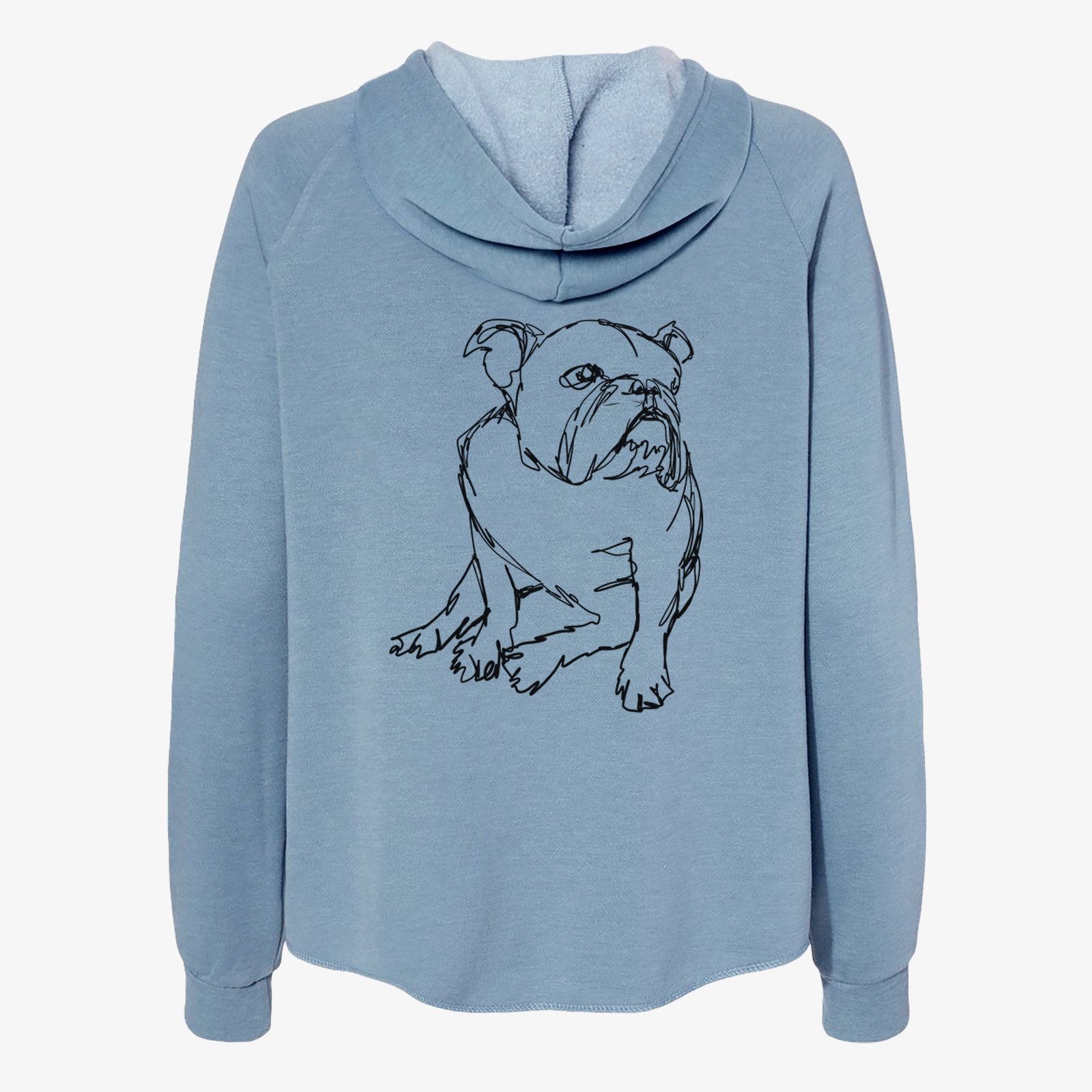 Doodled English Bulldog - Women's Cali Wave Zip-Up Sweatshirt