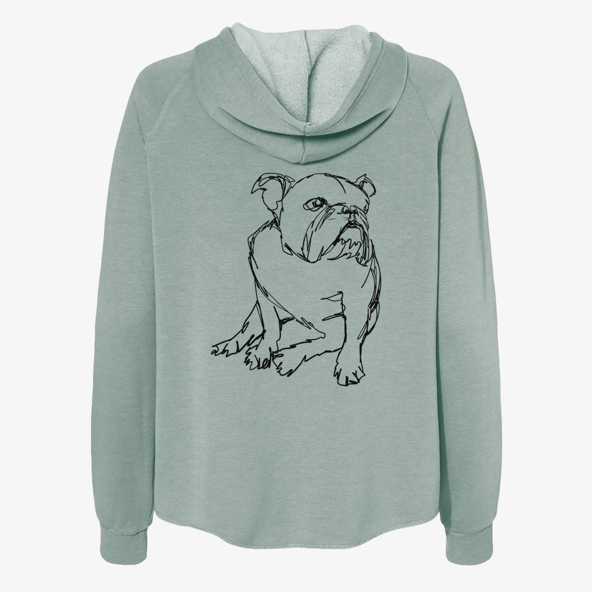 Doodled English Bulldog - Women's Cali Wave Zip-Up Sweatshirt