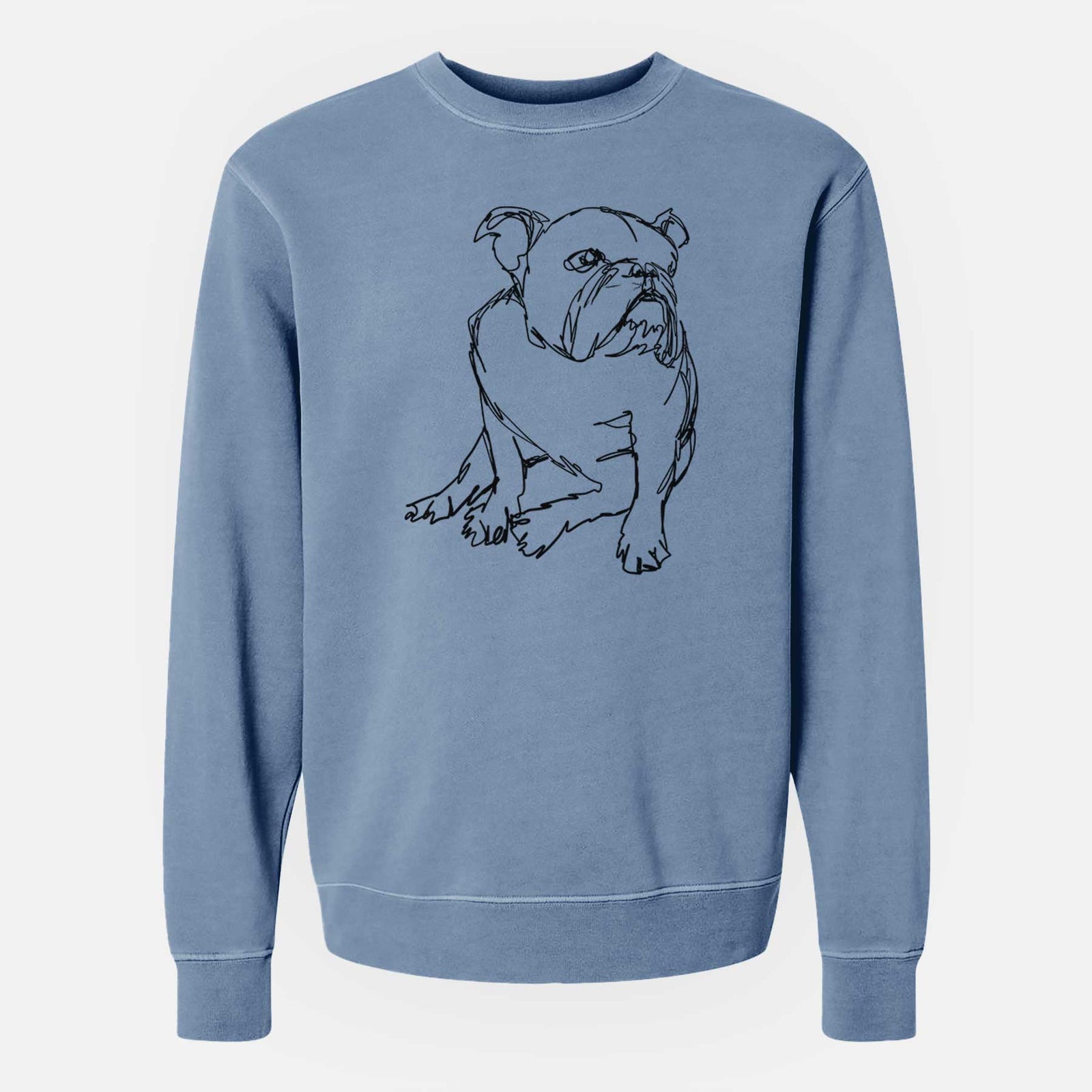 Doodled English Bulldog the  - Unisex Pigment Dyed Crew Sweatshirt