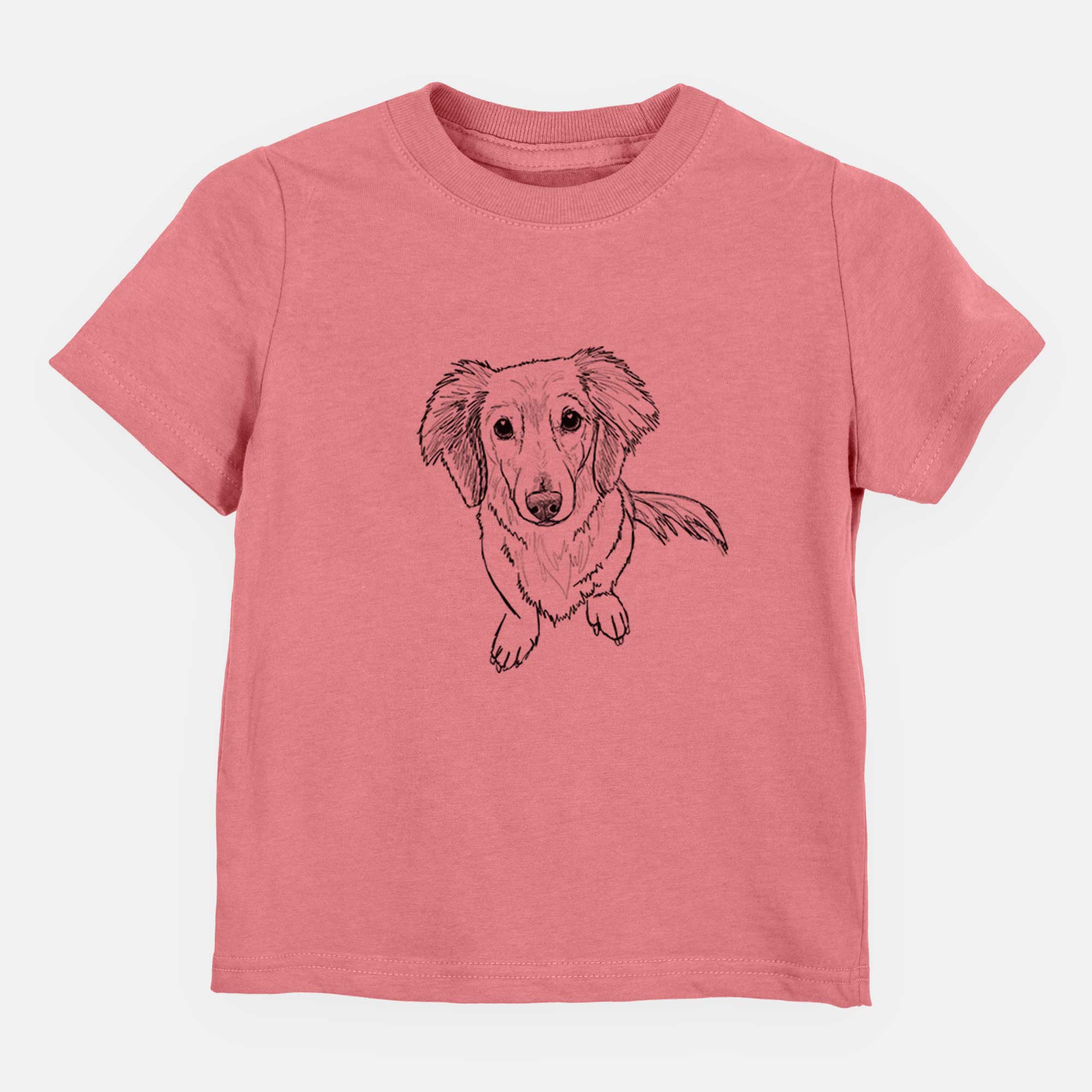 Doodled Enzo the Long Haired Dachshund - Kids/Youth/Toddler Shirt