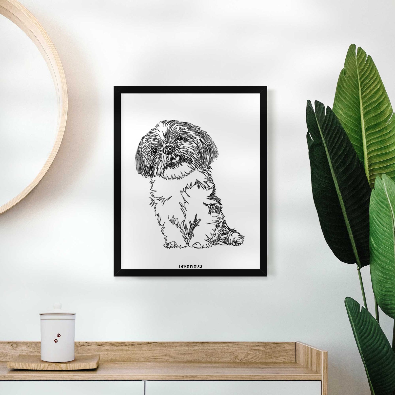 Doodled Ethel the Shih Tzu Art Print