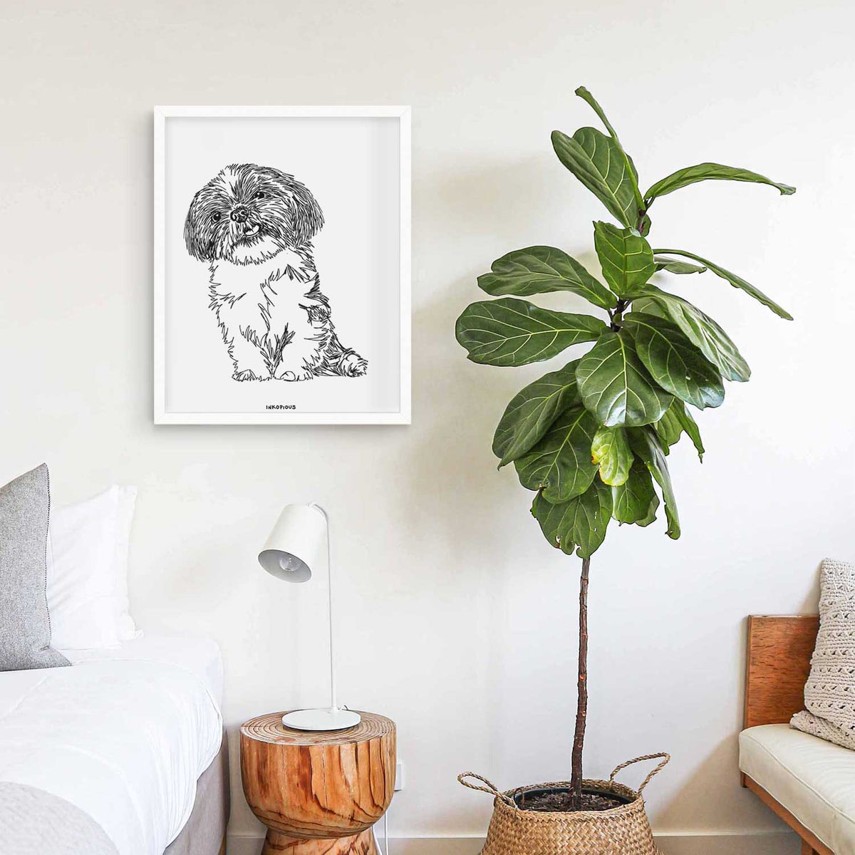 Doodled Ethel the Shih Tzu Art Print