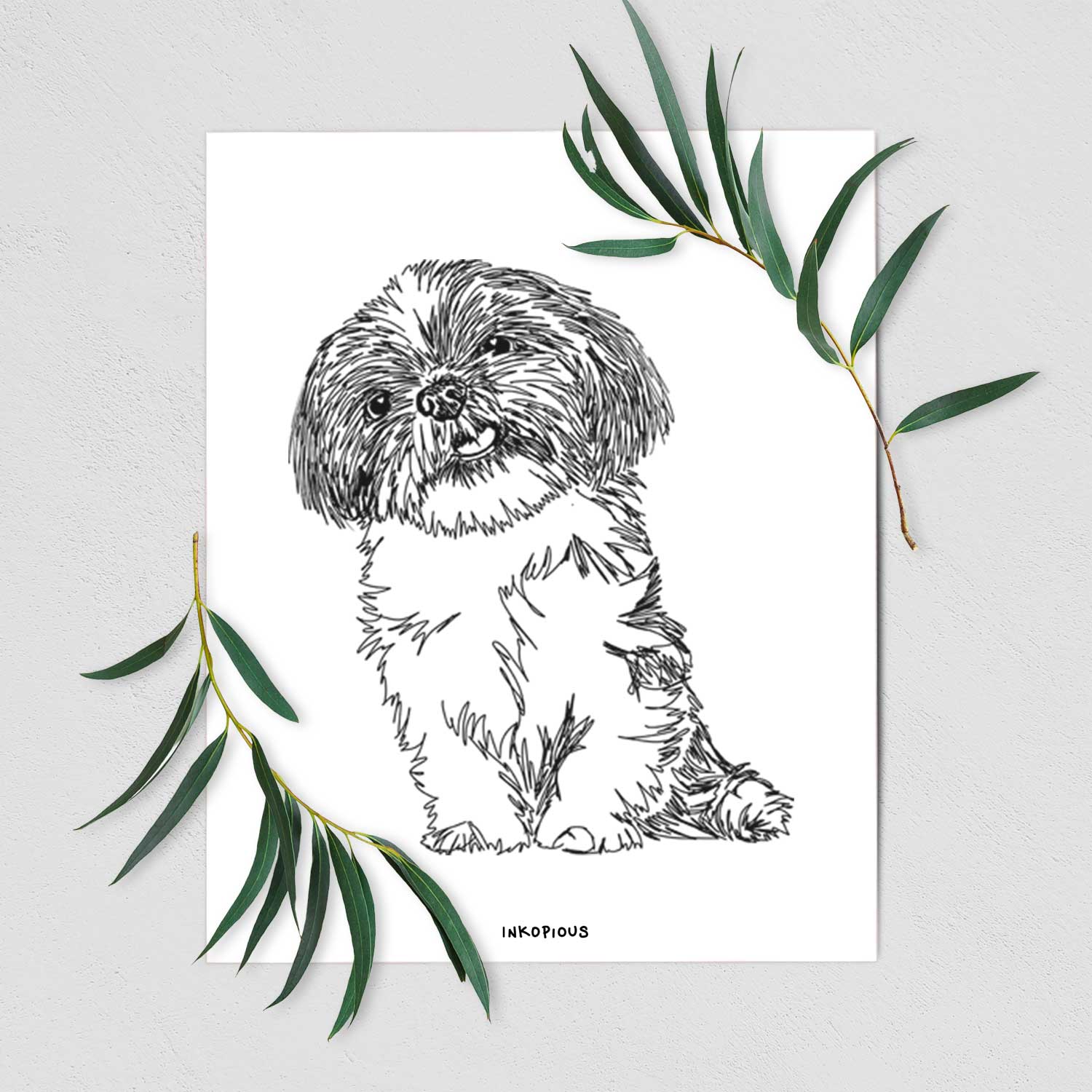 Doodled Ethel the Shih Tzu Art Print