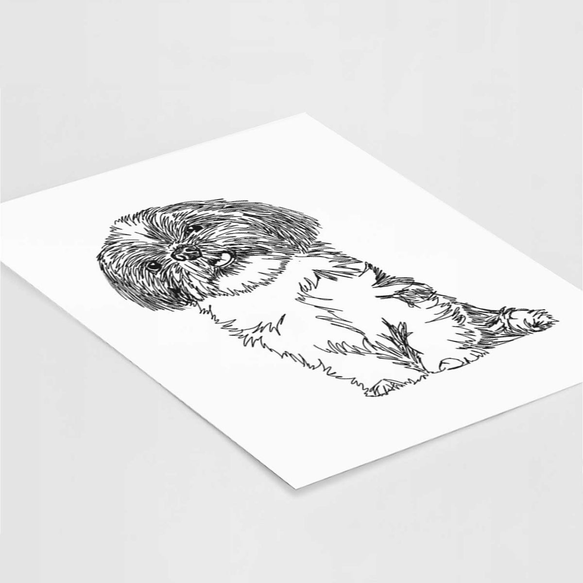 Doodled Ethel the Shih Tzu Art Print