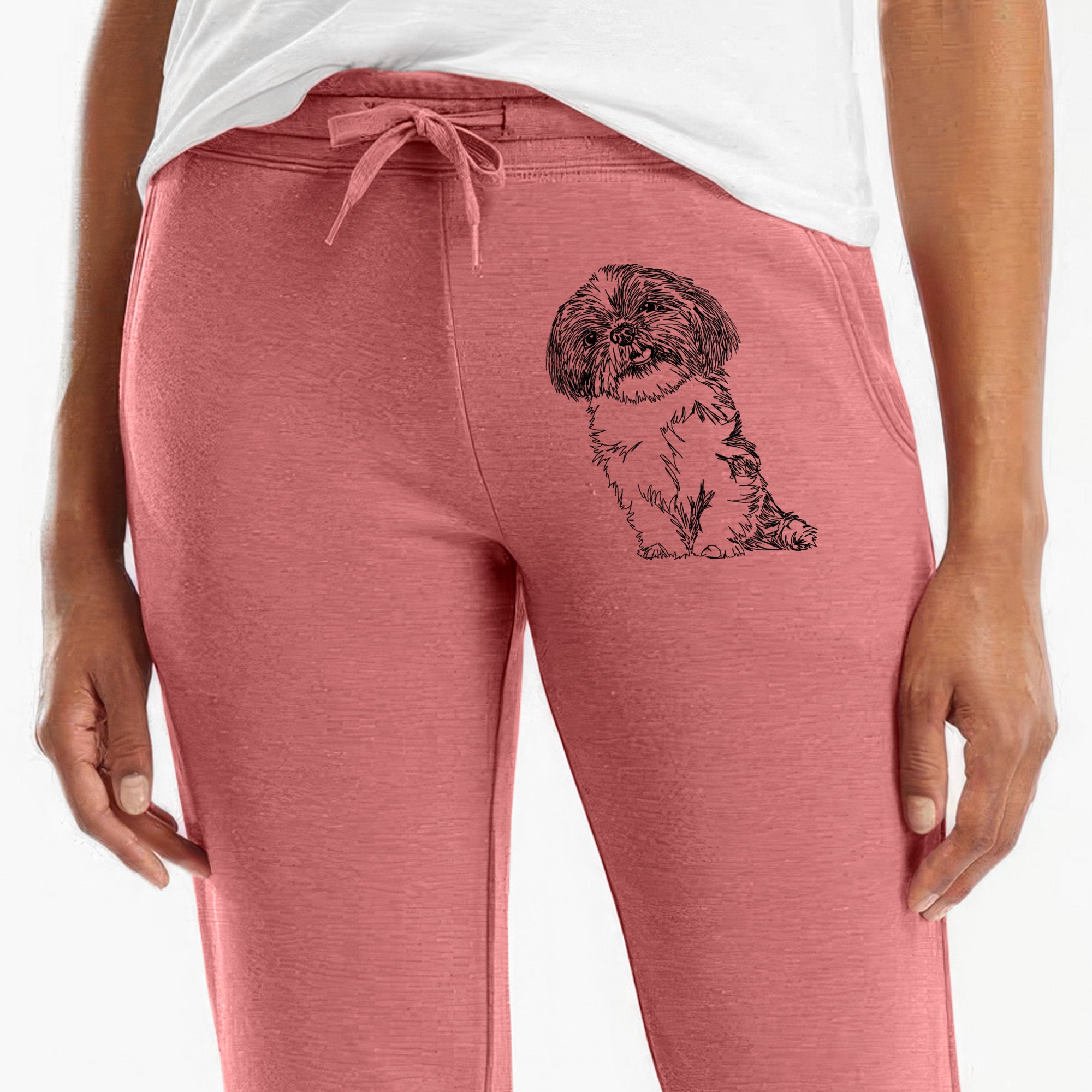 Doodled Ethel the Shih Tzu - Women's Cali Wave Joggers