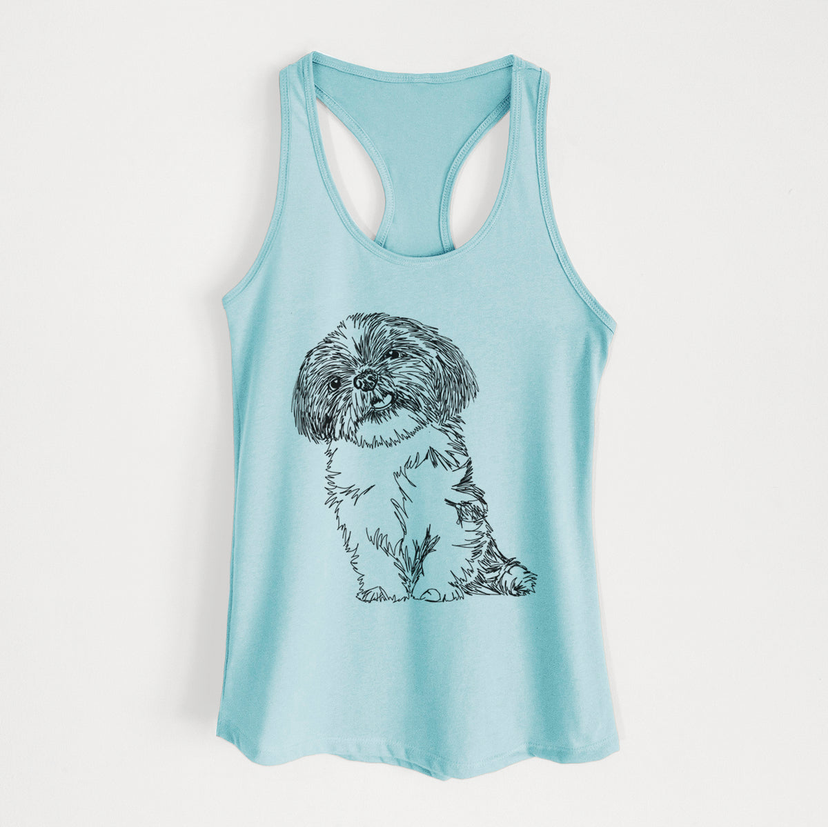 Doodled Ethel the Shih Tzu - Women&#39;s Racerback Tanktop