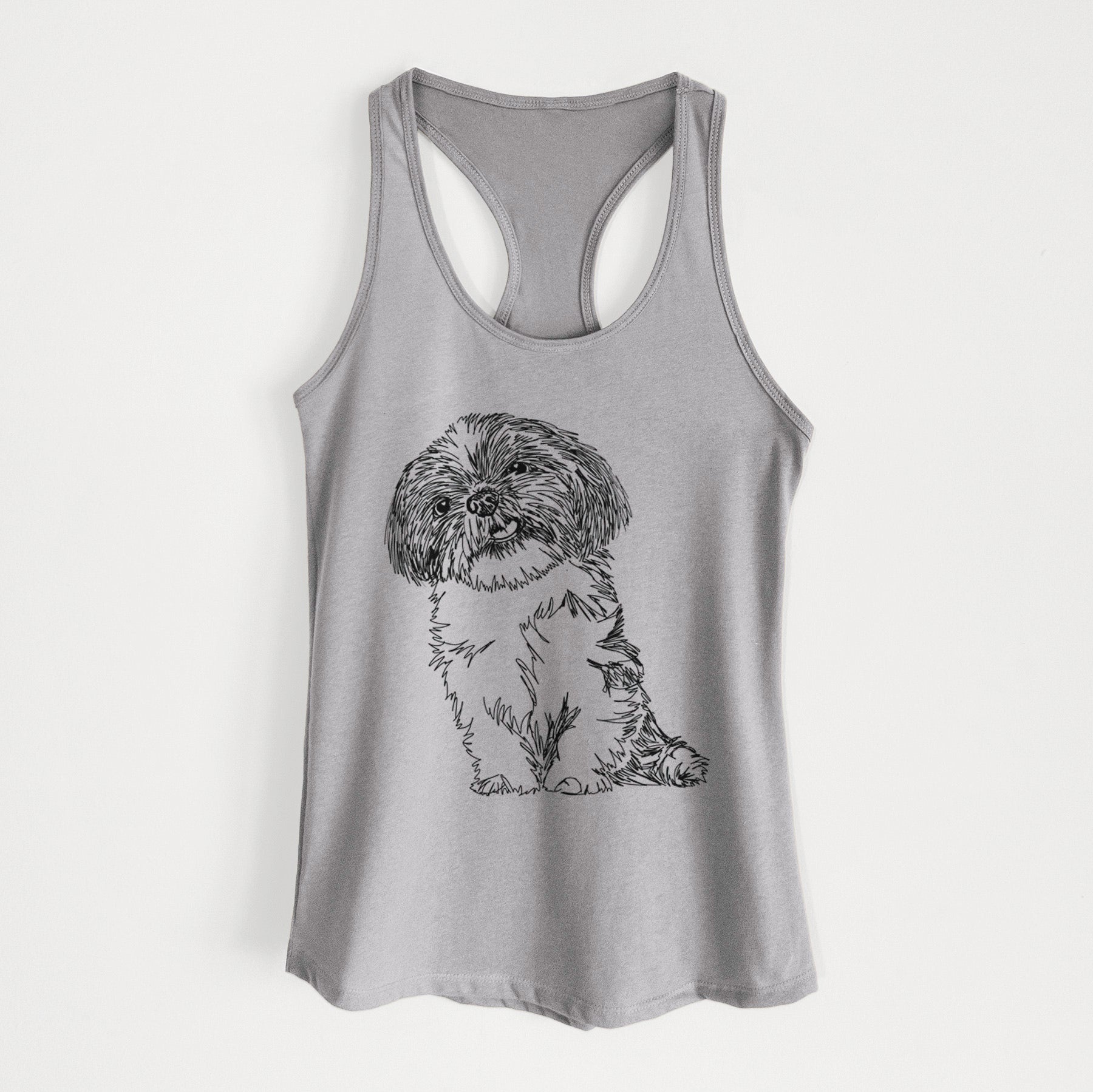 Doodled Ethel the Shih Tzu - Women's Racerback Tanktop