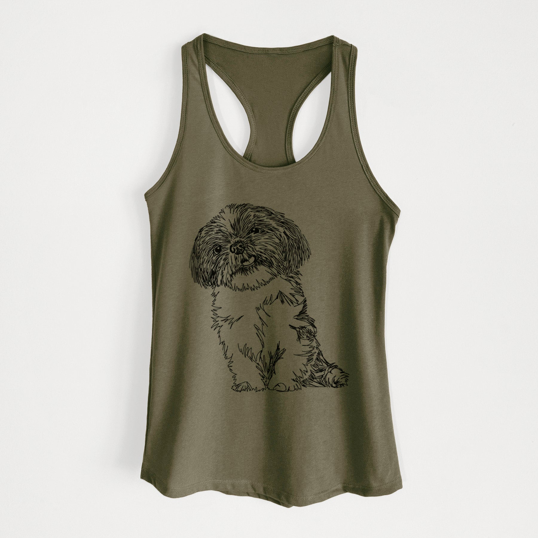 Doodled Ethel the Shih Tzu - Women's Racerback Tanktop