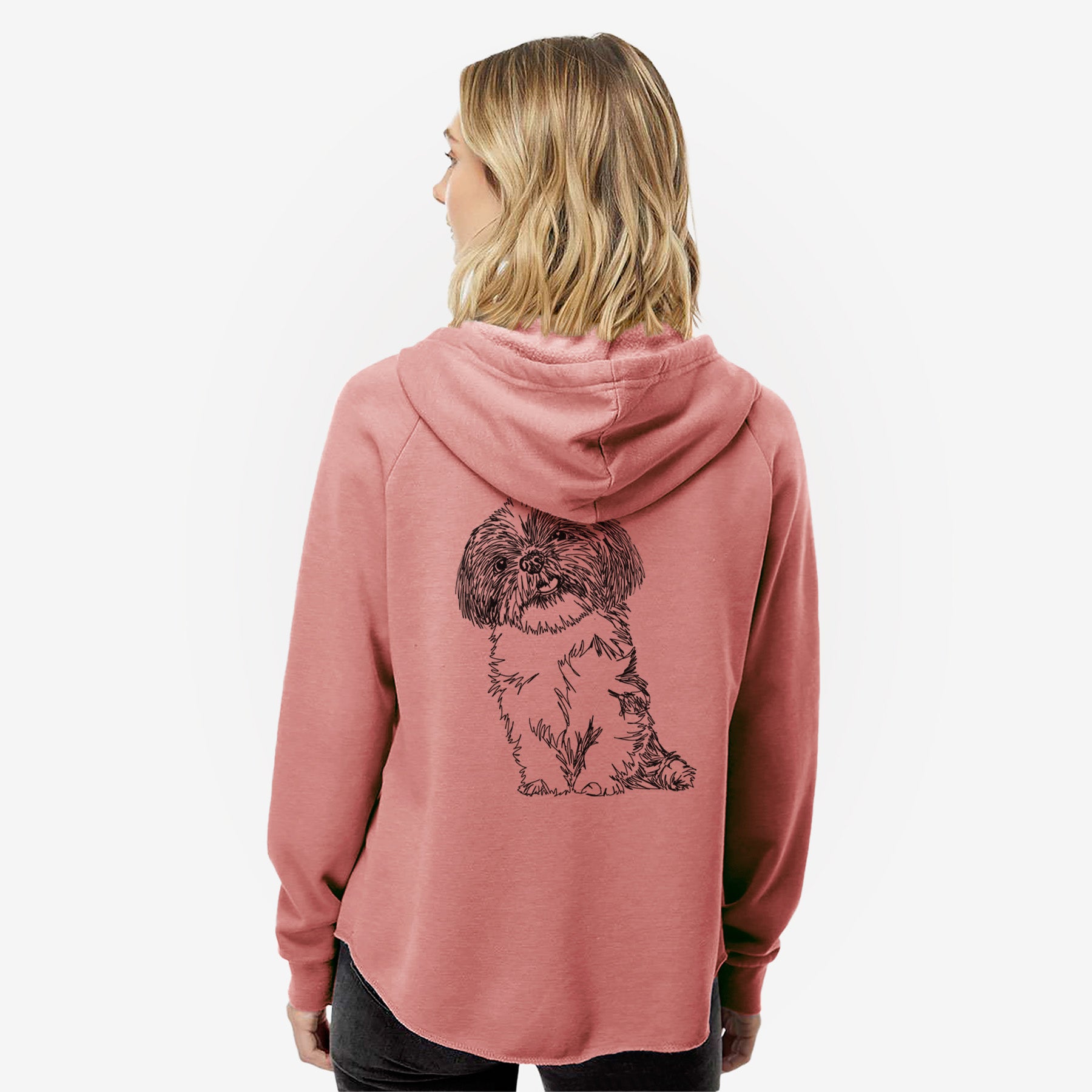 Doodled Ethel the Shih Tzu - Women's Cali Wave Zip-Up Sweatshirt