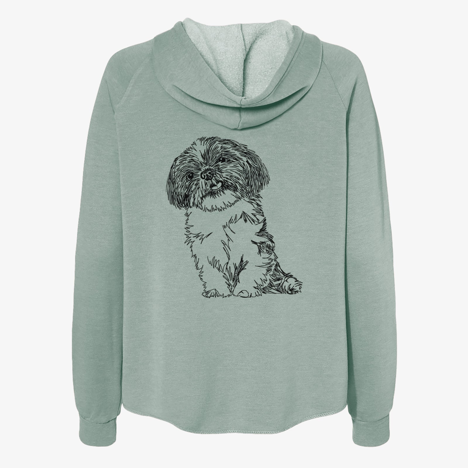 Doodled Ethel the Shih Tzu - Women's Cali Wave Zip-Up Sweatshirt