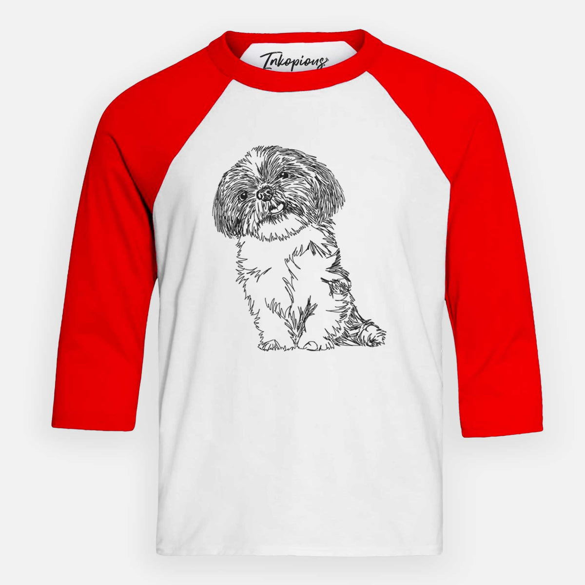 Doodled Ethel the Shih Tzu - Youth 3/4 Long Sleeve