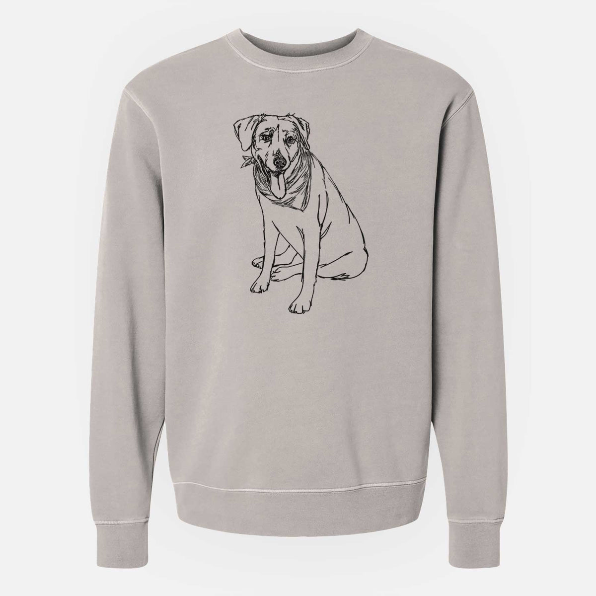Doodled Faith the Labrador Retriever - Unisex Pigment Dyed Crew Sweatshirt
