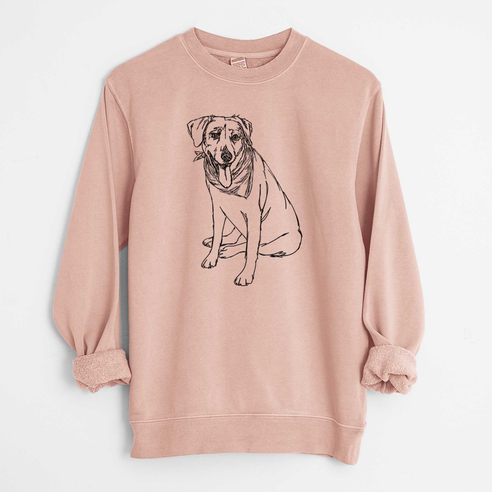 Doodled Faith the Labrador Retriever - Unisex Pigment Dyed Crew Sweatshirt