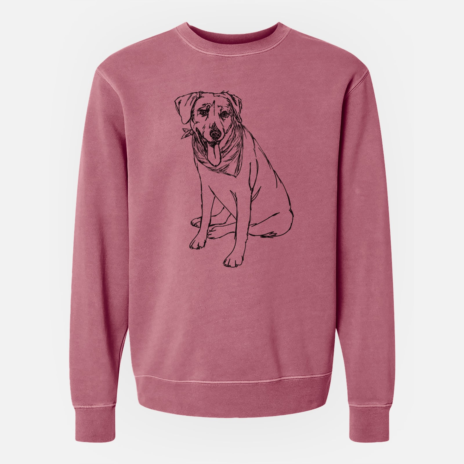 Doodled Faith the Labrador Retriever - Unisex Pigment Dyed Crew Sweatshirt