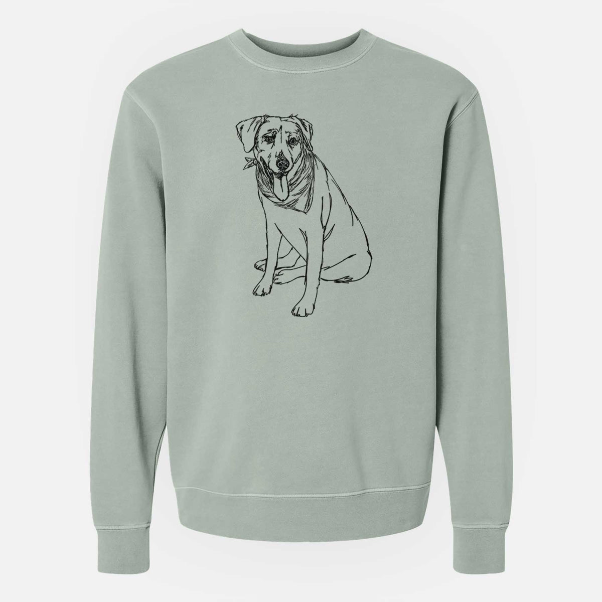 Doodled Faith the Labrador Retriever - Unisex Pigment Dyed Crew Sweatshirt