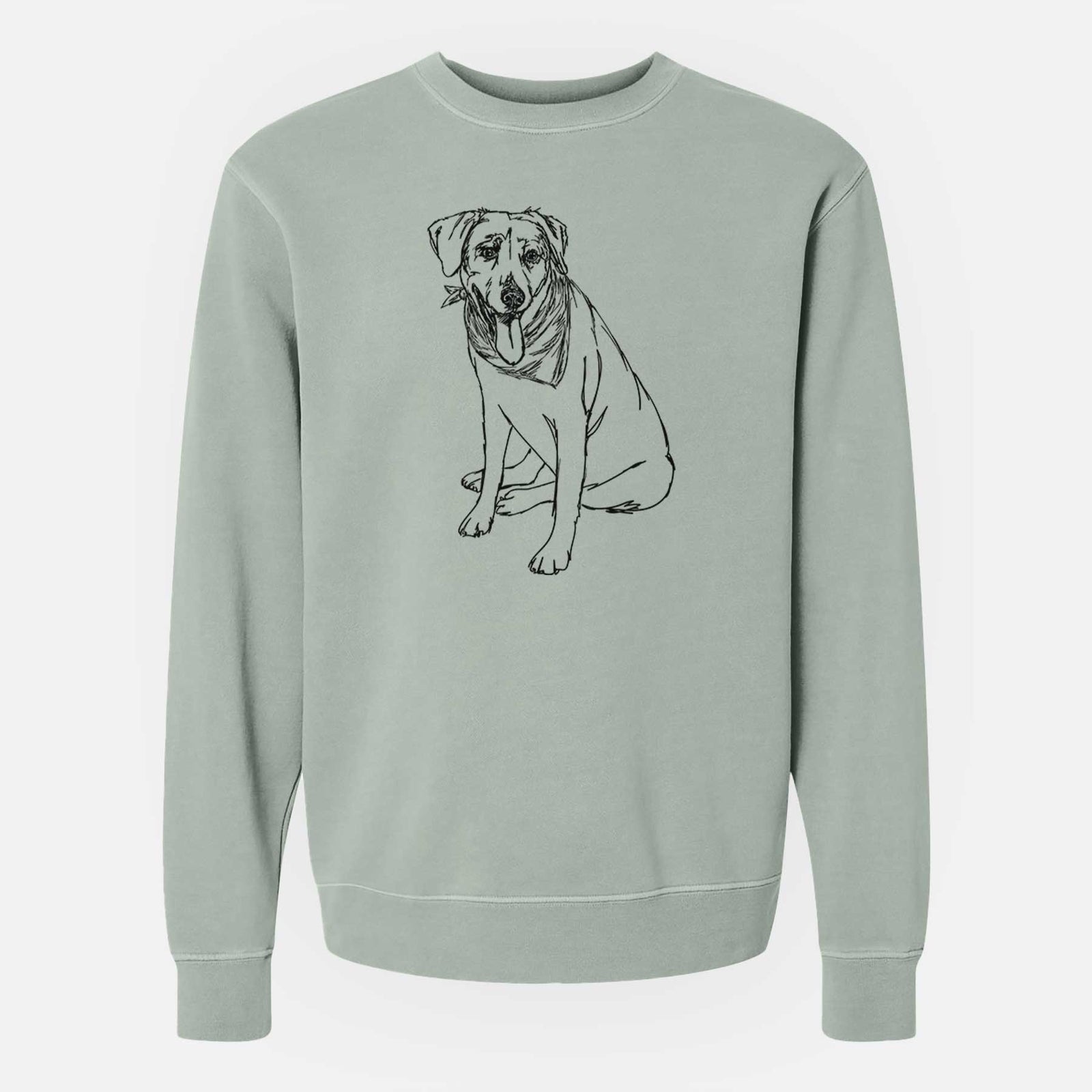 Doodled Faith the Labrador Retriever - Unisex Pigment Dyed Crew Sweatshirt