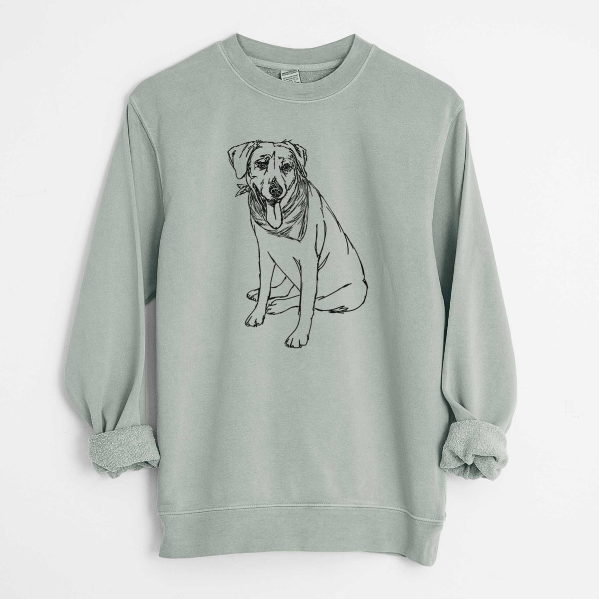 Doodled Faith the Labrador Retriever - Unisex Pigment Dyed Crew Sweatshirt