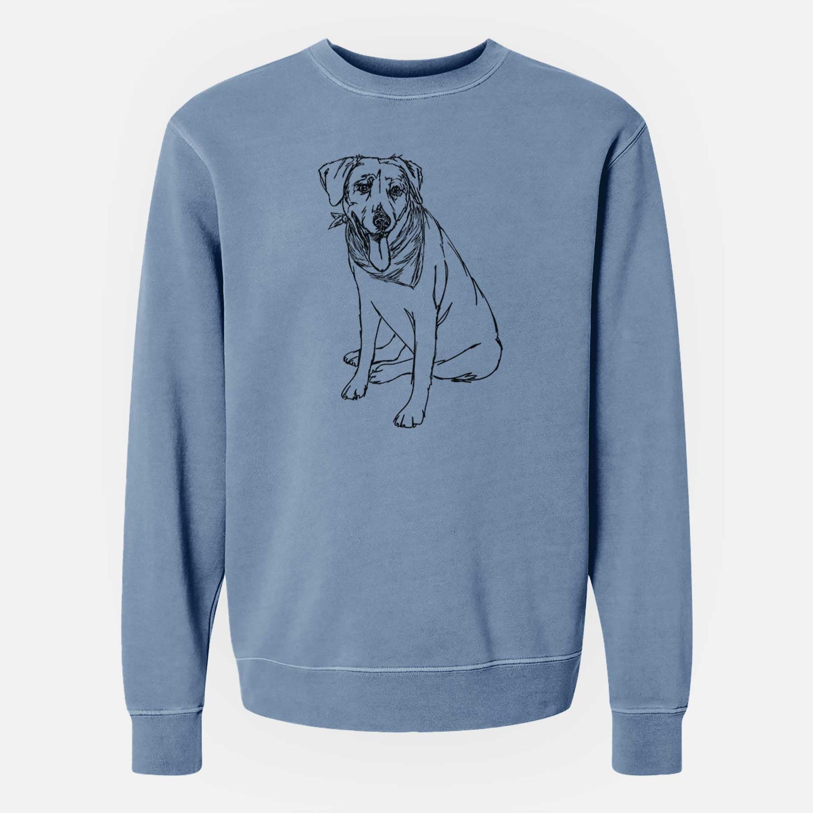 Doodled Faith the Labrador Retriever - Unisex Pigment Dyed Crew Sweatshirt