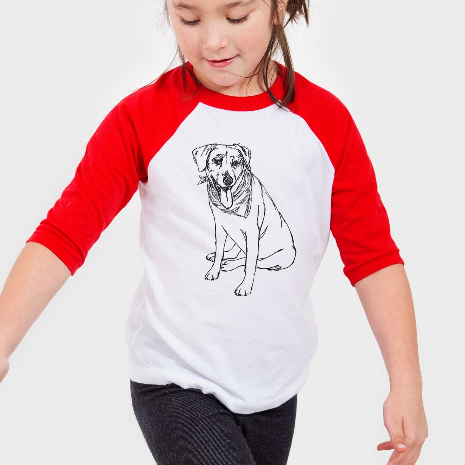 Doodled Faith the Labrador Retriever - Youth 3/4 Long Sleeve