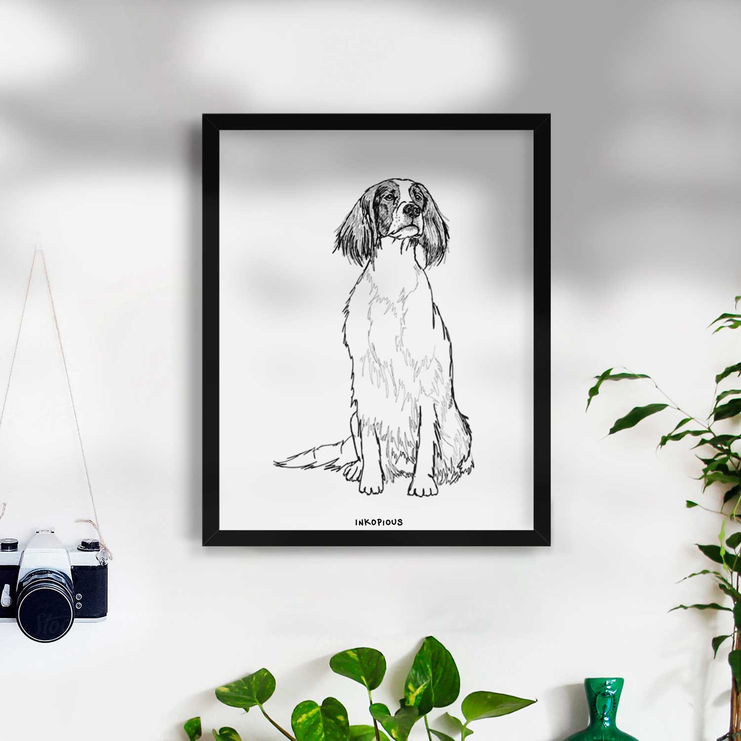 Doodled Fallon the Irish Red & White Setter Art Print