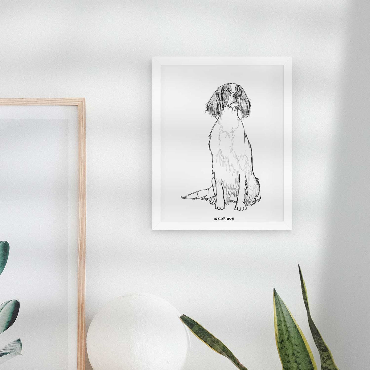 Doodled Fallon the Irish Red & White Setter Art Print