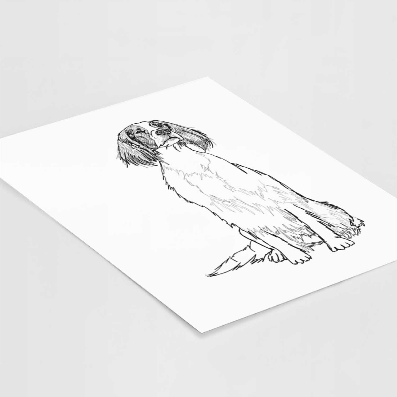 Doodled Fallon the Irish Red & White Setter Art Print