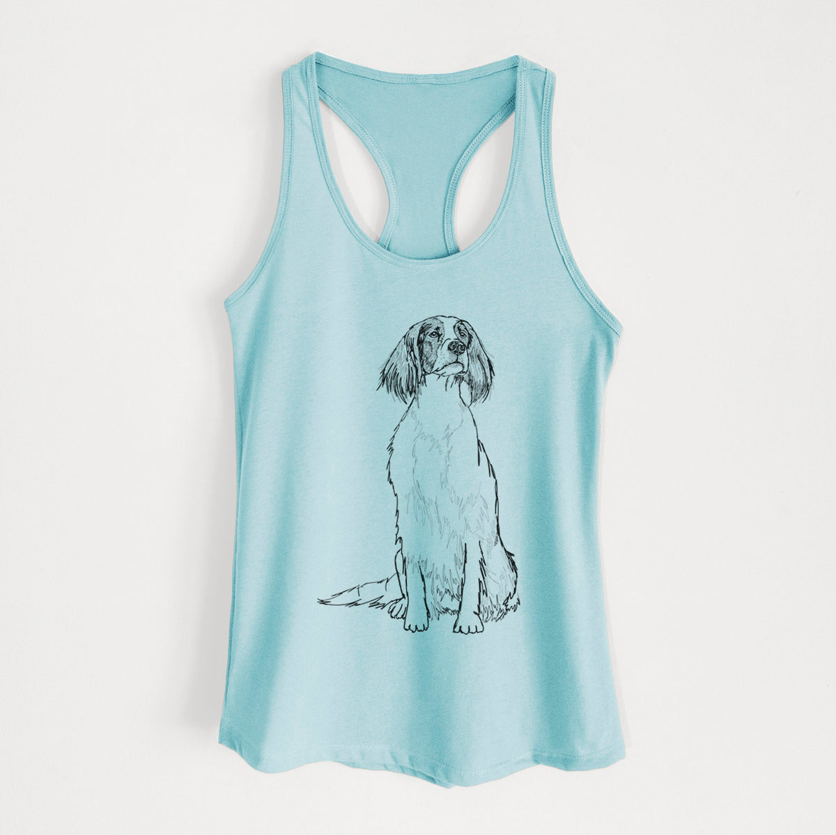 Doodled Fallon the Irish Red and White Setter - Women&#39;s Racerback Tanktop