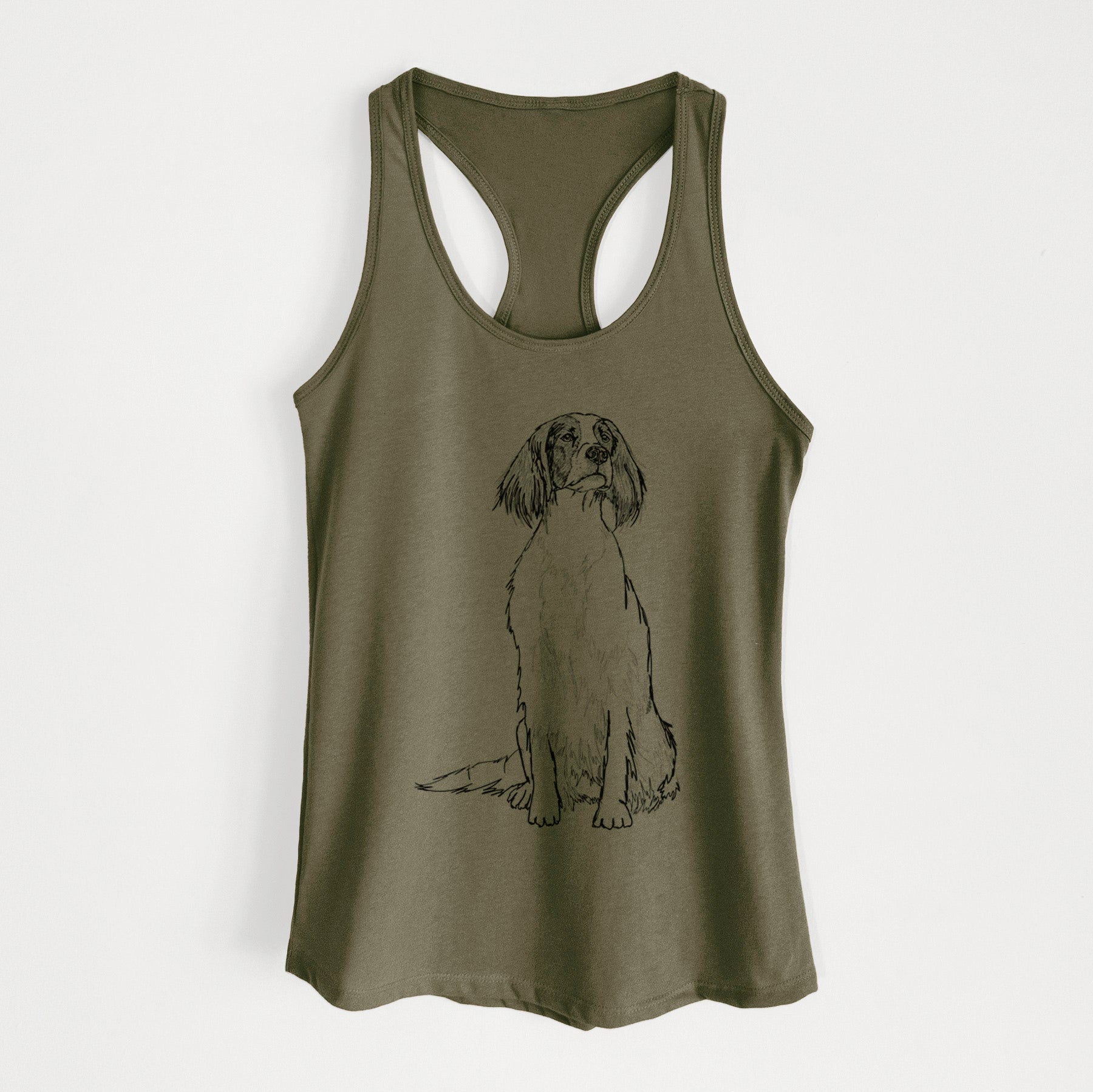 Doodled Fallon the Irish Red and White Setter - Women's Racerback Tanktop