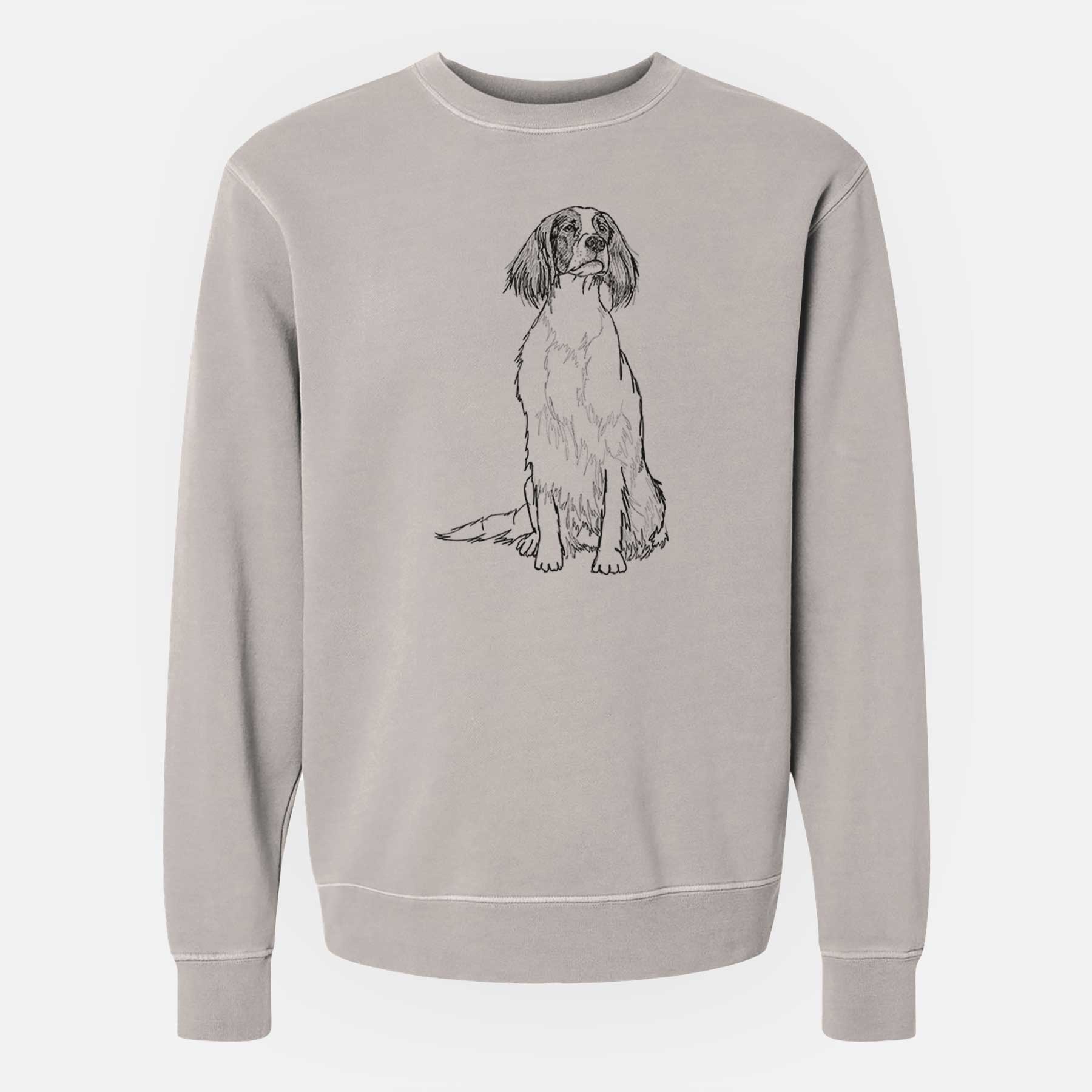 Doodled Fallon the Irish Red and White Setter - Unisex Pigment Dyed Crew Sweatshirt