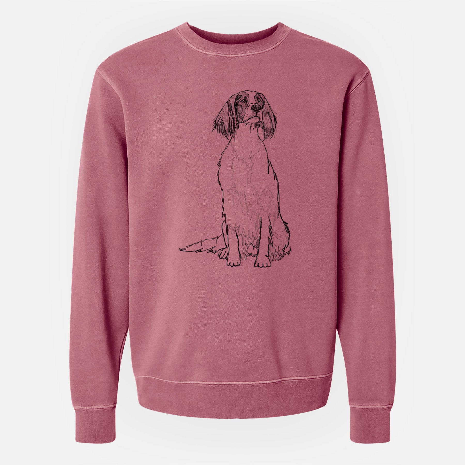 Doodled Fallon the Irish Red and White Setter - Unisex Pigment Dyed Crew Sweatshirt