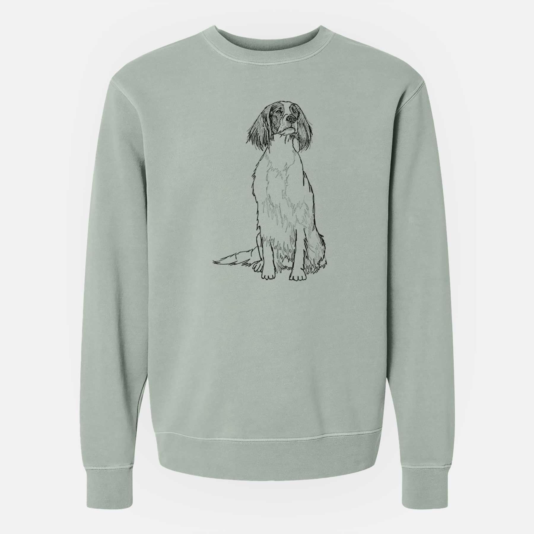 Doodled Fallon the Irish Red and White Setter - Unisex Pigment Dyed Crew Sweatshirt