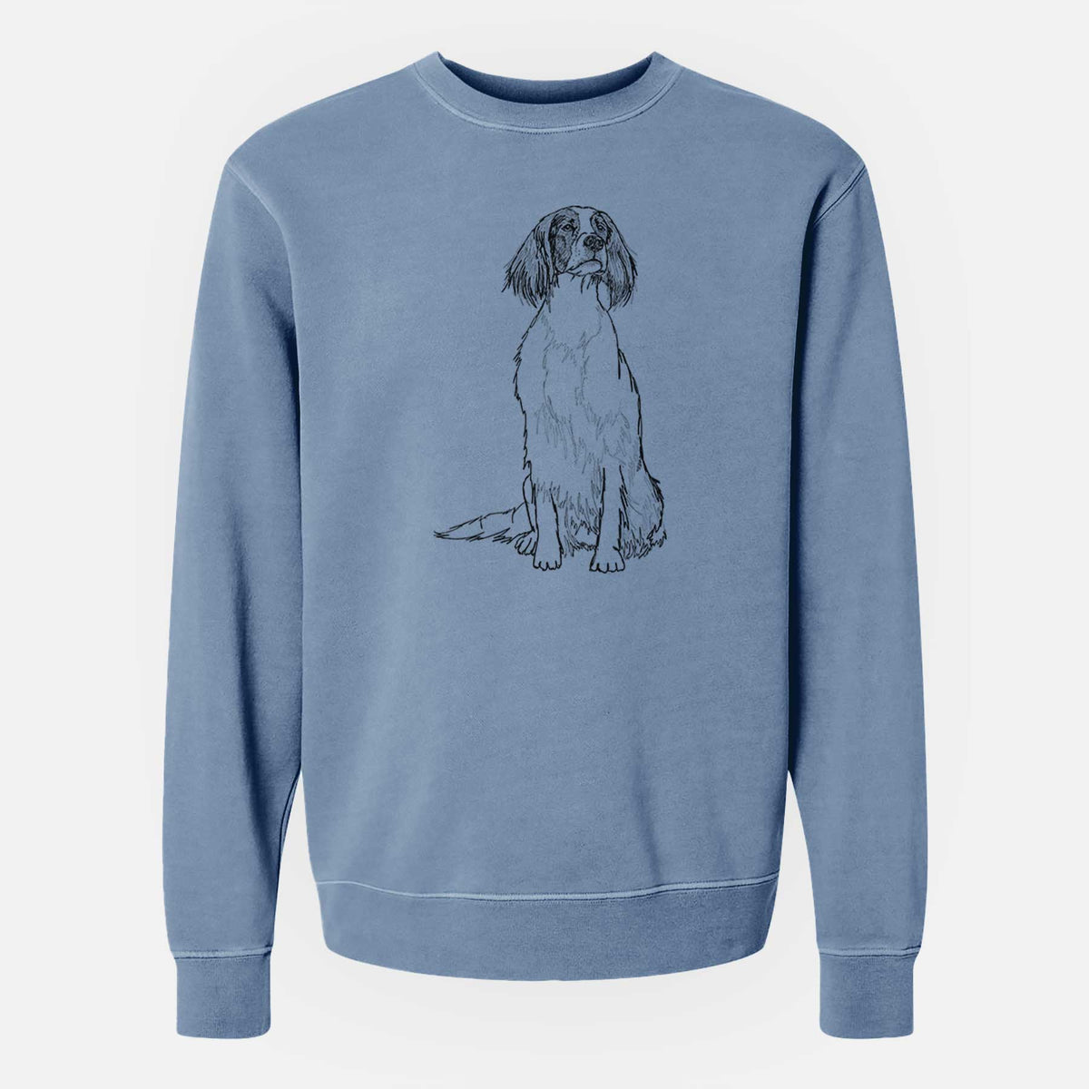 Doodled Fallon the Irish Red and White Setter - Unisex Pigment Dyed Crew Sweatshirt