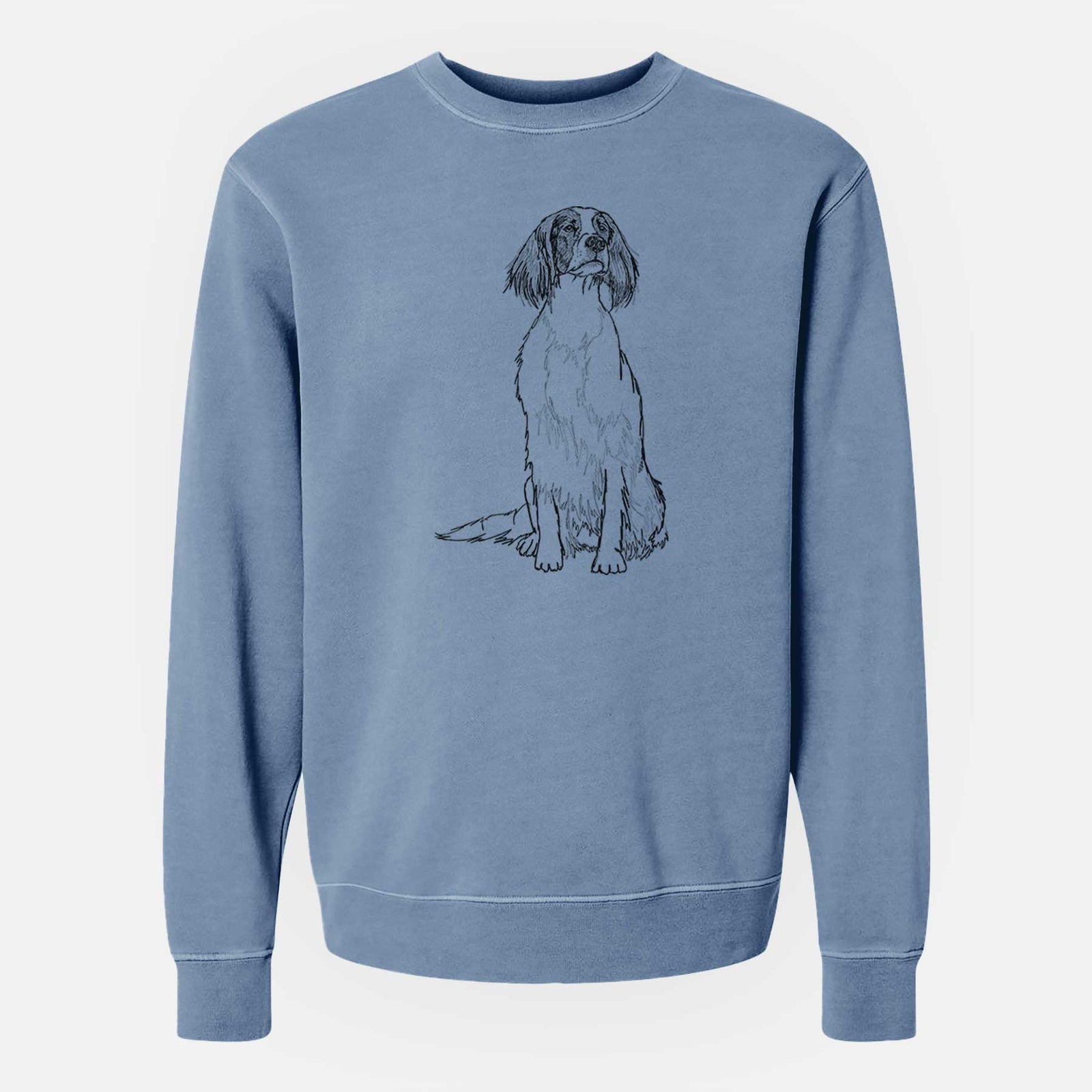 Doodled Fallon the Irish Red and White Setter - Unisex Pigment Dyed Crew Sweatshirt