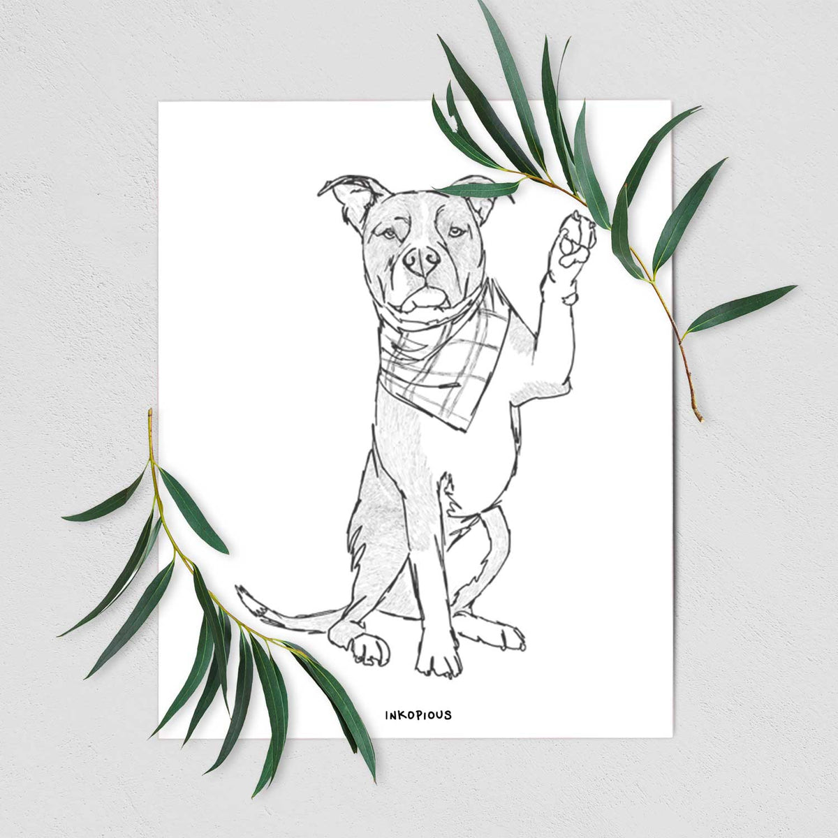 Doodled Fancy the American Staffordshire Terrier Art Print