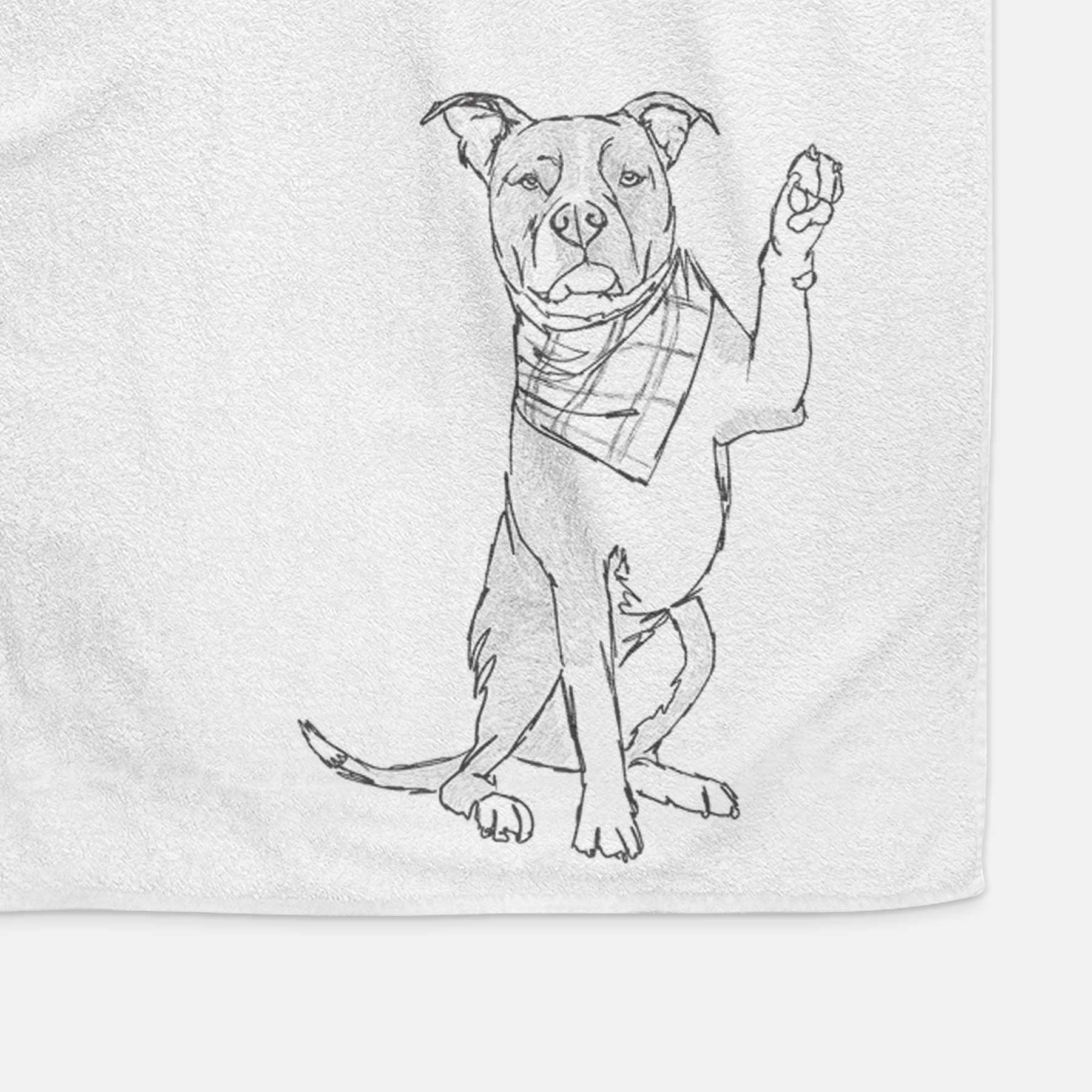 Doodled Fancy the American Staffordshire Terrier Decorative Hand Towel