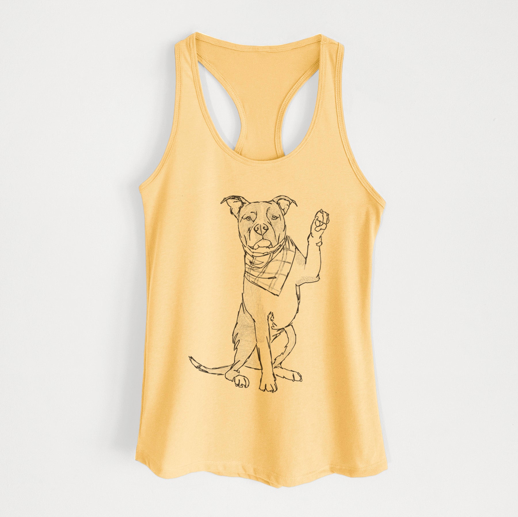 Doodled Fancy the American Staffordshire Terrier - Women's Racerback Tanktop