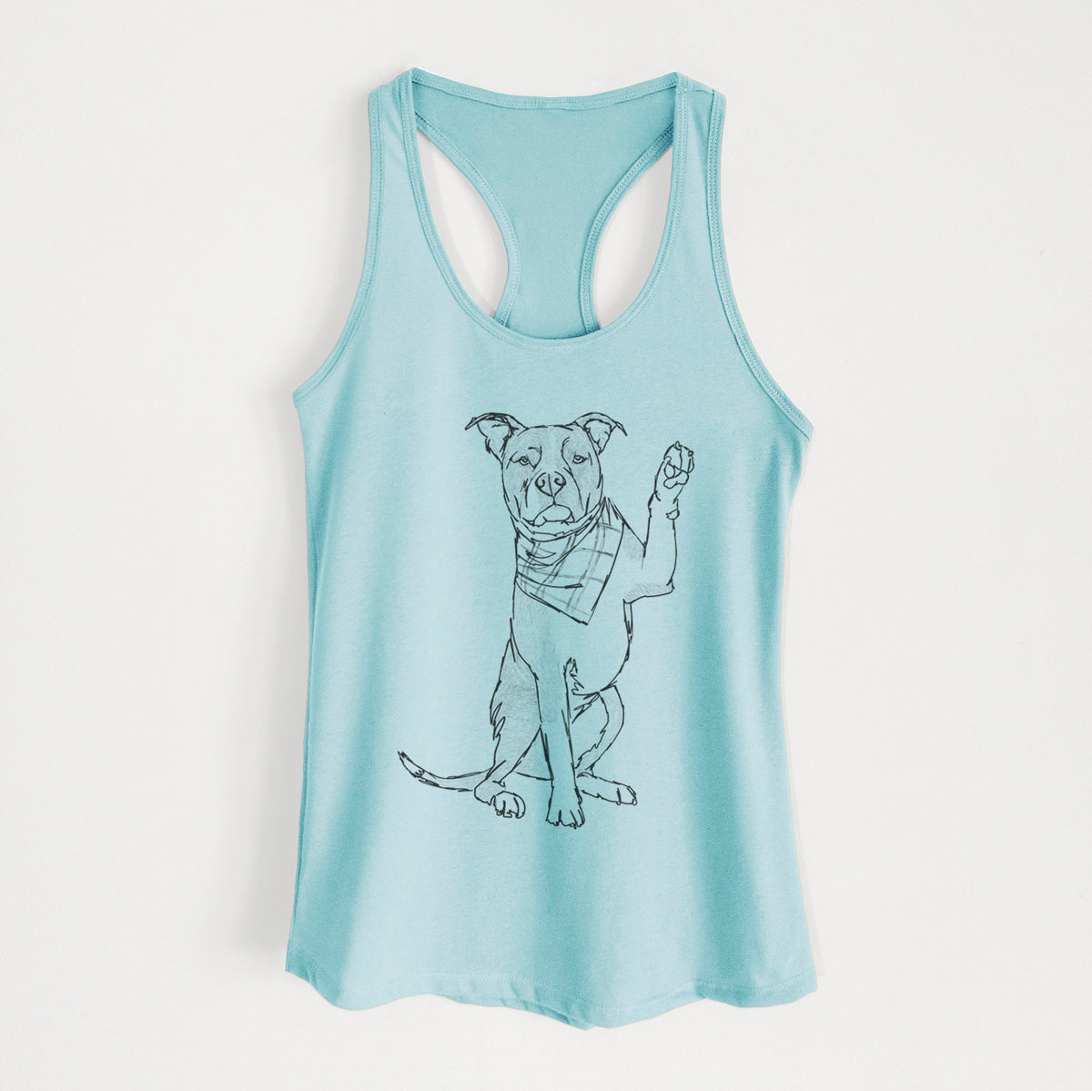 Doodled Fancy the American Staffordshire Terrier - Women&#39;s Racerback Tanktop