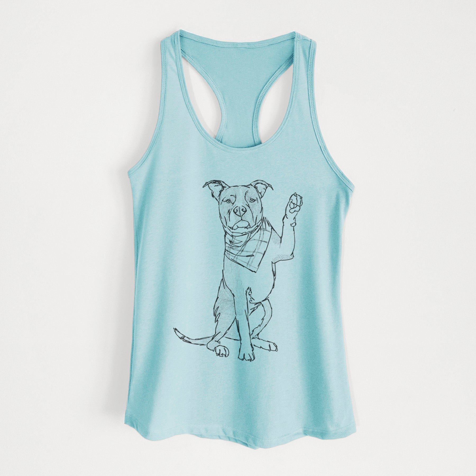 Doodled Fancy the American Staffordshire Terrier - Women's Racerback Tanktop