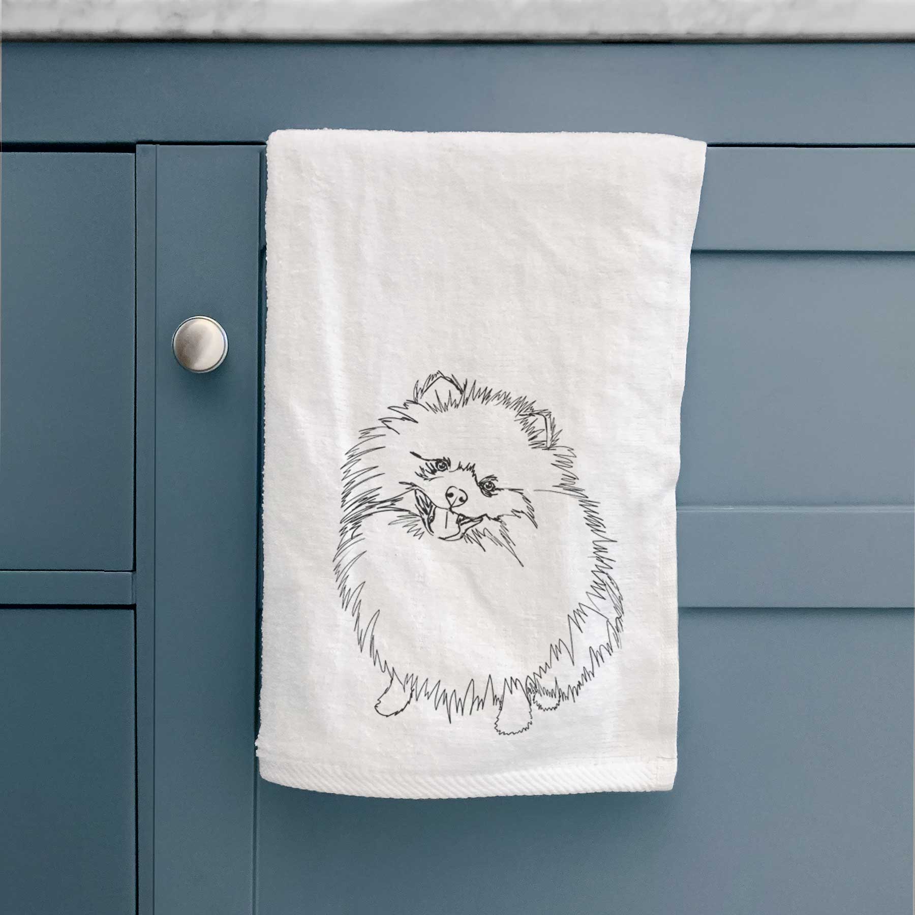 Doodled Fergus the Pomeranian Decorative Hand Towel