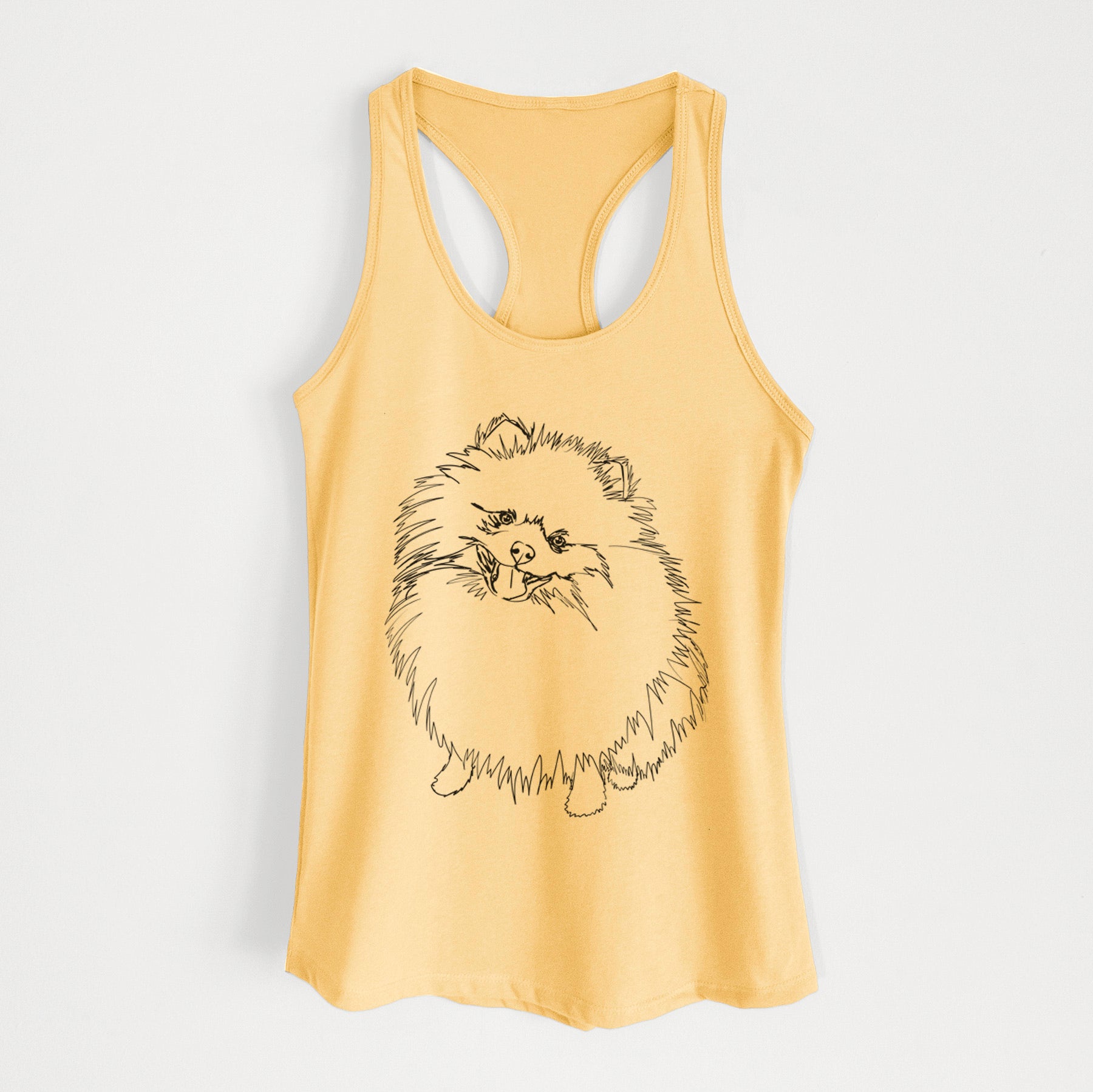 Doodled Fergus the Pomeranian - Women's Racerback Tanktop