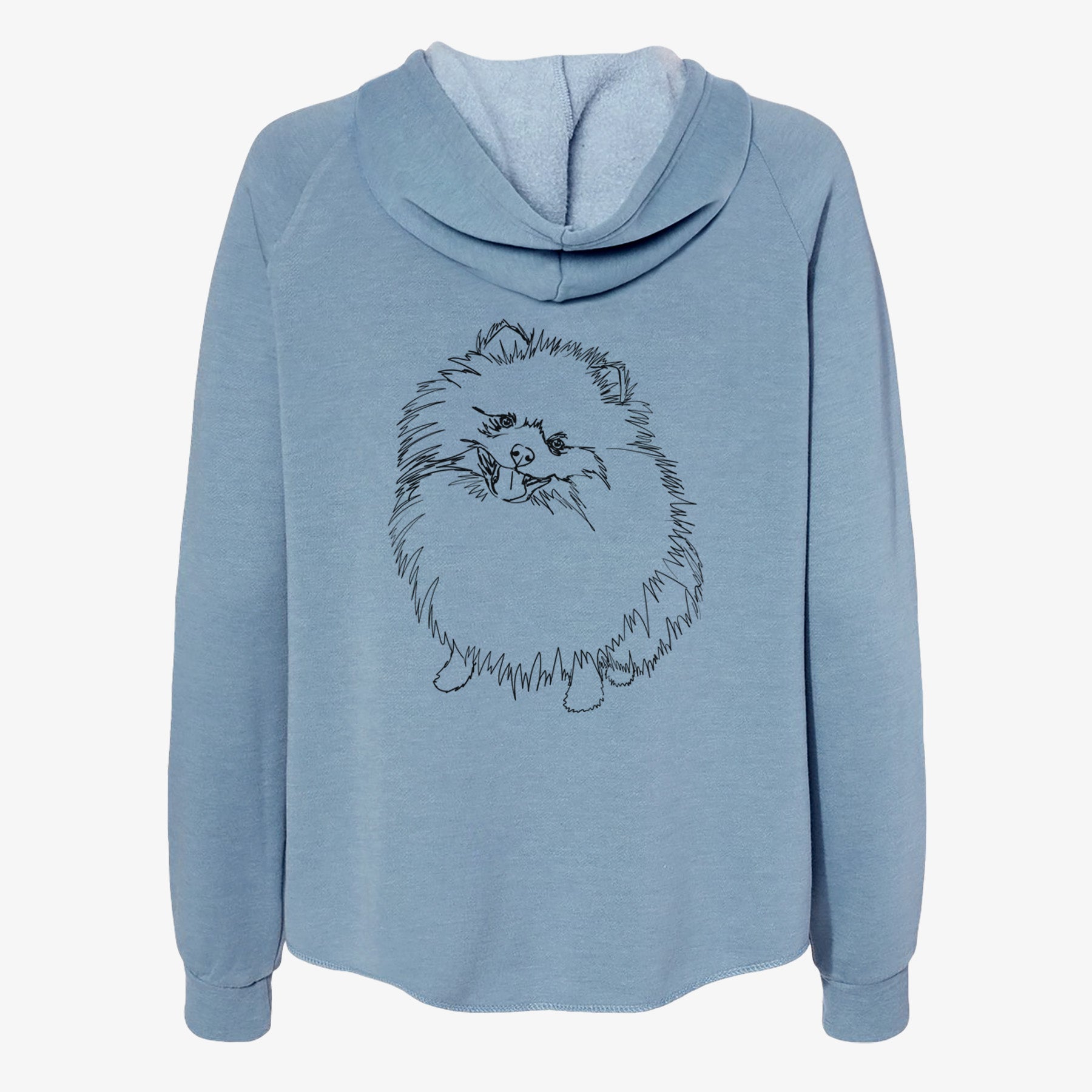 Doodled Fergus the Pomeranian - Women's Cali Wave Zip-Up Sweatshirt