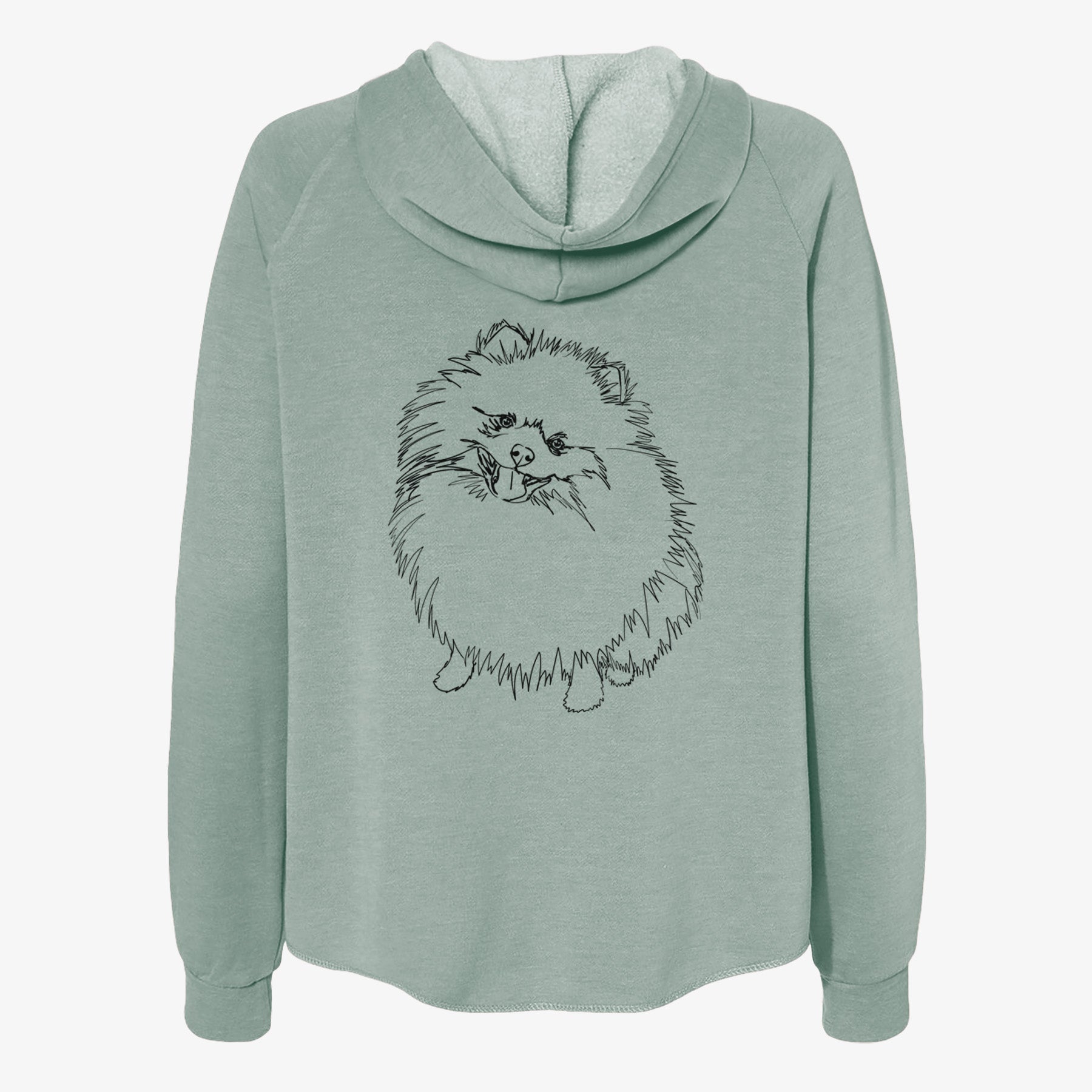 Doodled Fergus the Pomeranian - Women's Cali Wave Zip-Up Sweatshirt