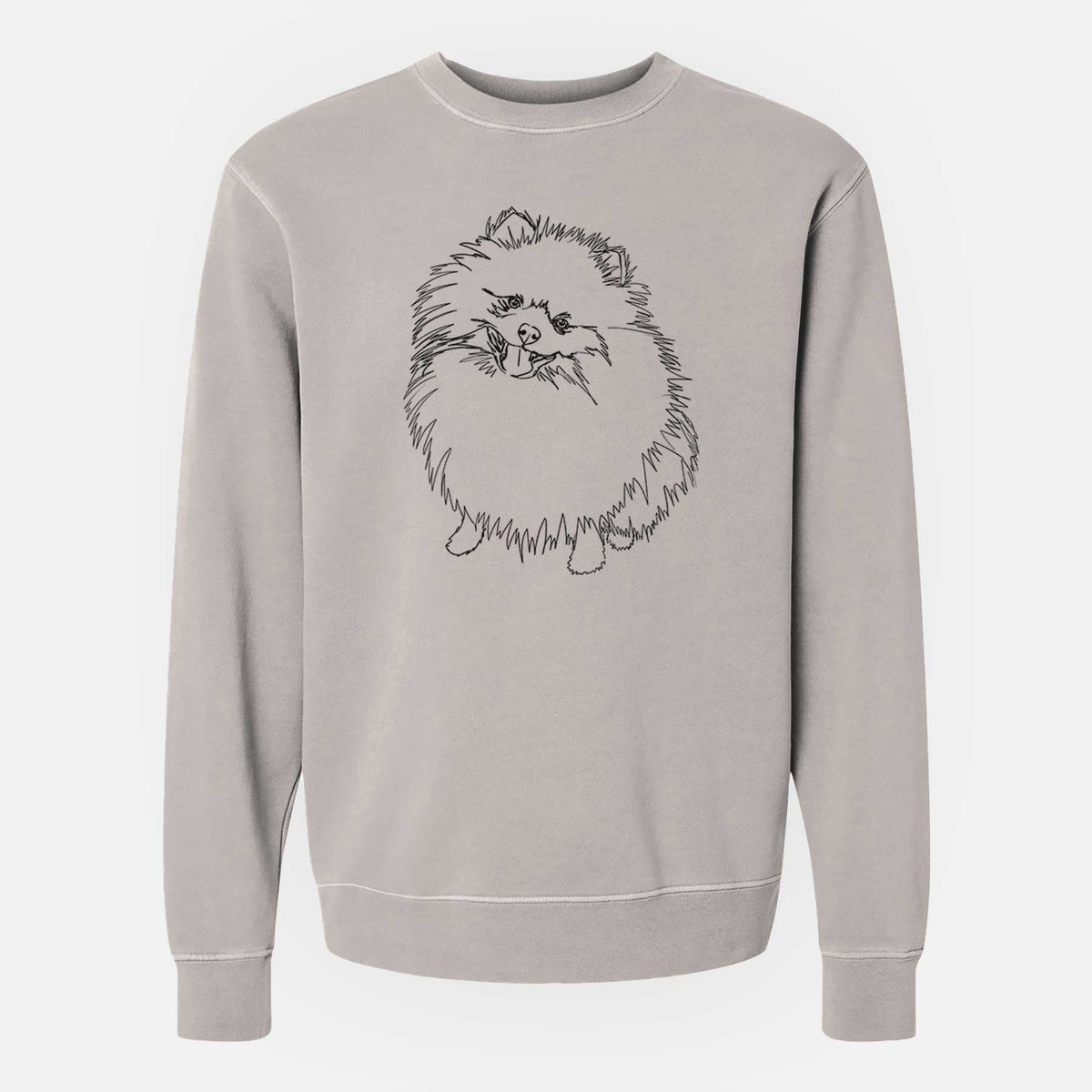 Doodled Fergus the Pomeranian - Unisex Pigment Dyed Crew Sweatshirt