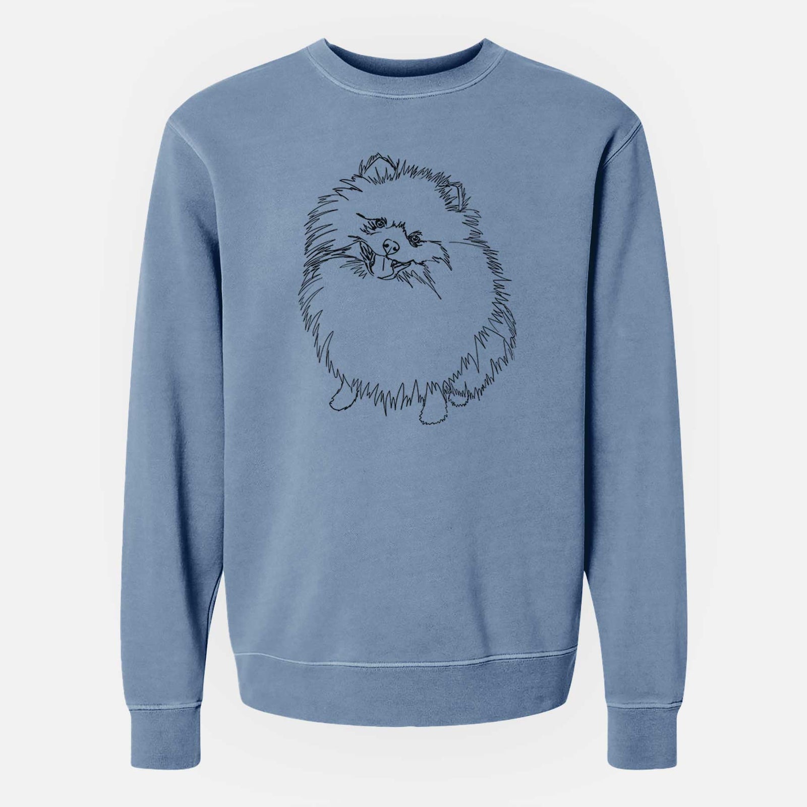 Doodled Fergus the Pomeranian - Unisex Pigment Dyed Crew Sweatshirt