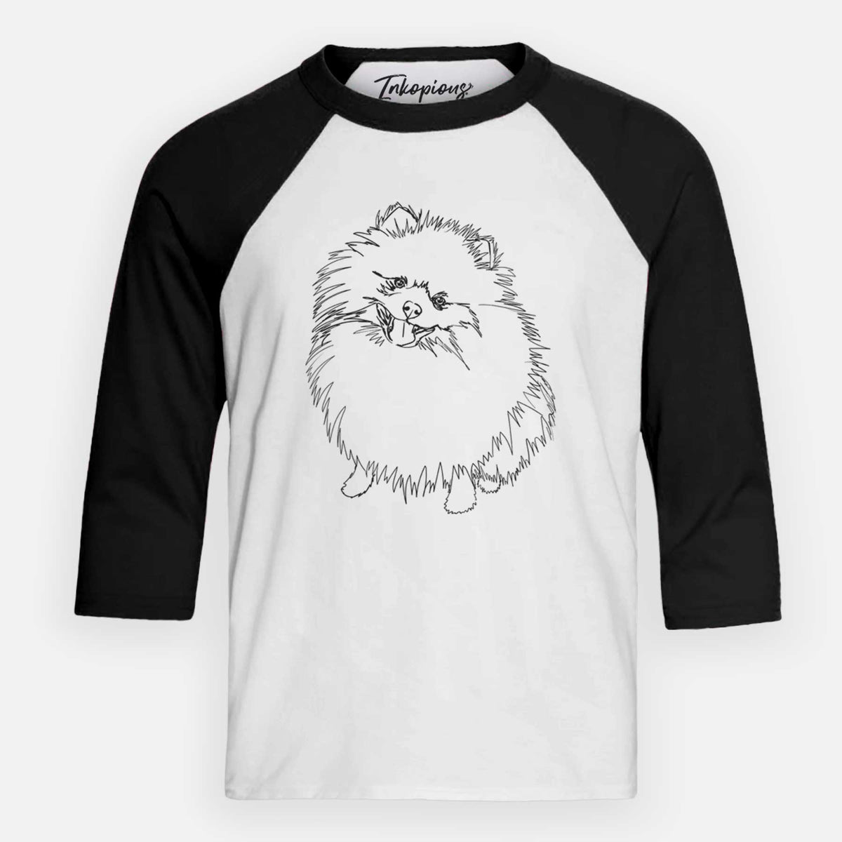 Doodled Fergus the Pomeranian - Youth 3/4 Long Sleeve