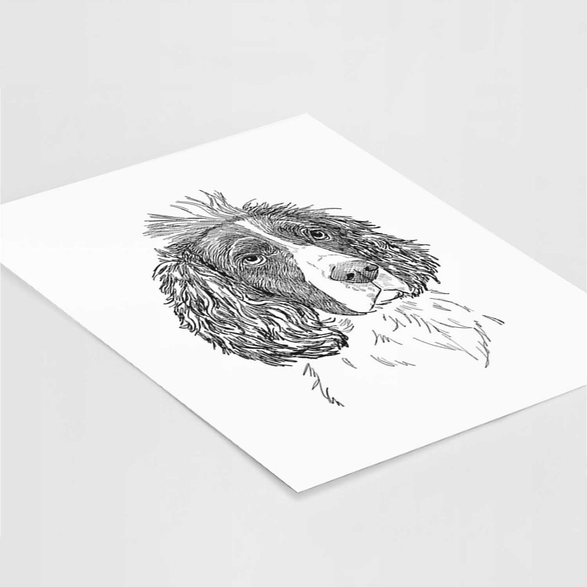 Doodled Fern the English Springer Spaniel Art Print