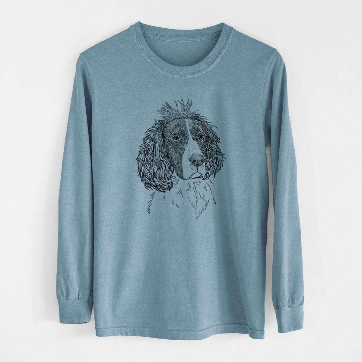 Doodled Fern the English Springer Spaniel - Heavyweight 100% Cotton Long Sleeve